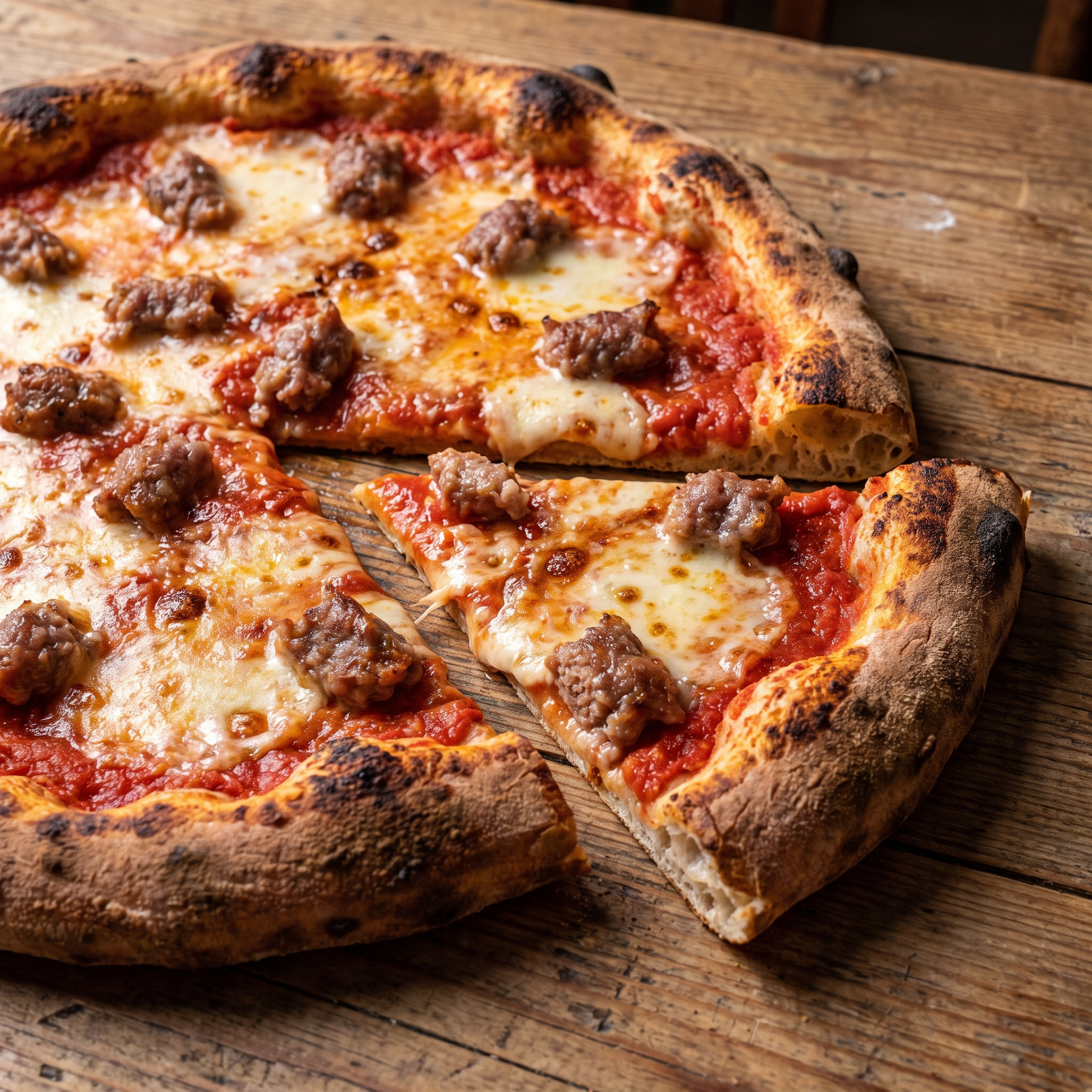 Pizza Piemontese mit Salsiccia di Bra, Toma und Raschera