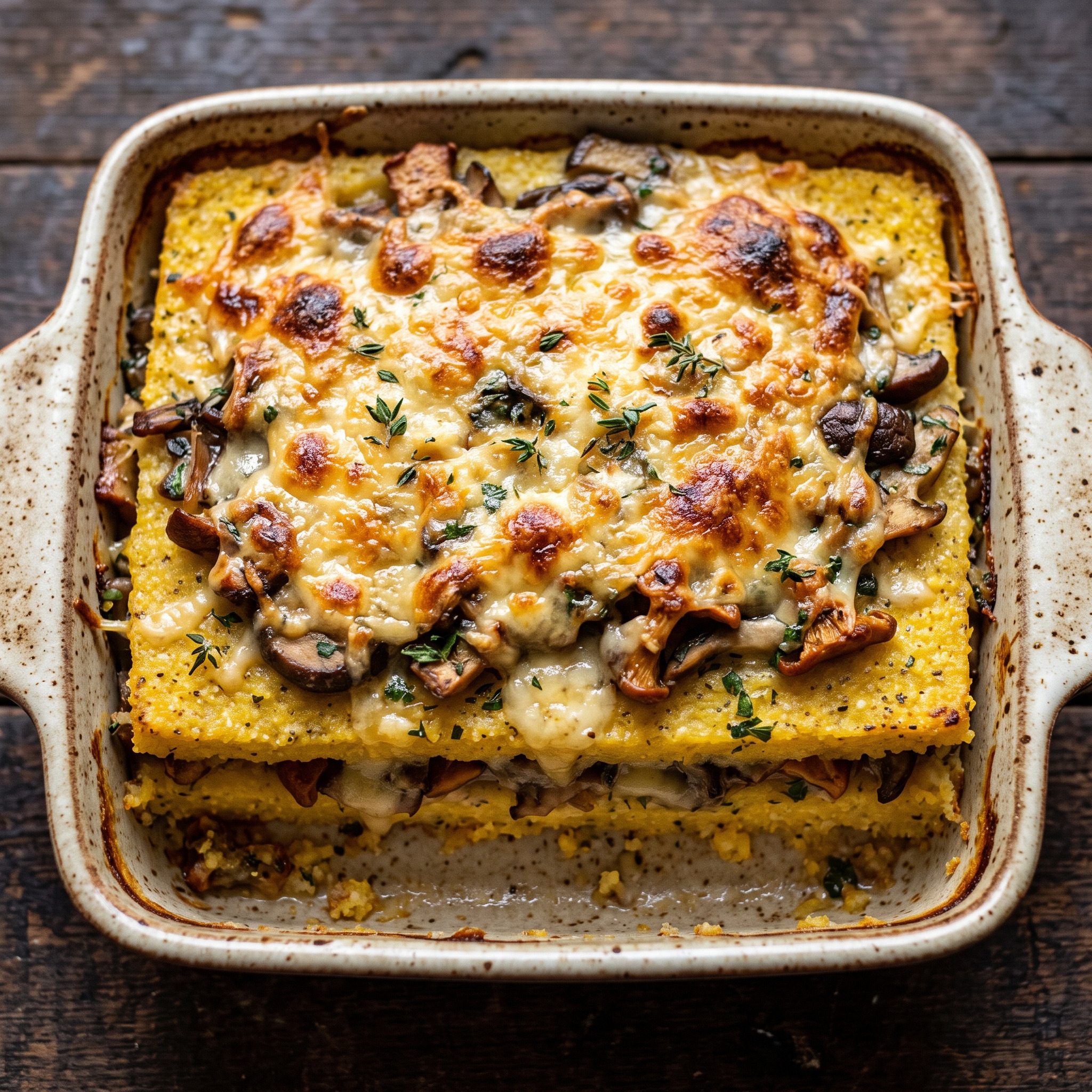Polenta pasticciata ai funghi aus Trentino-Südtirol