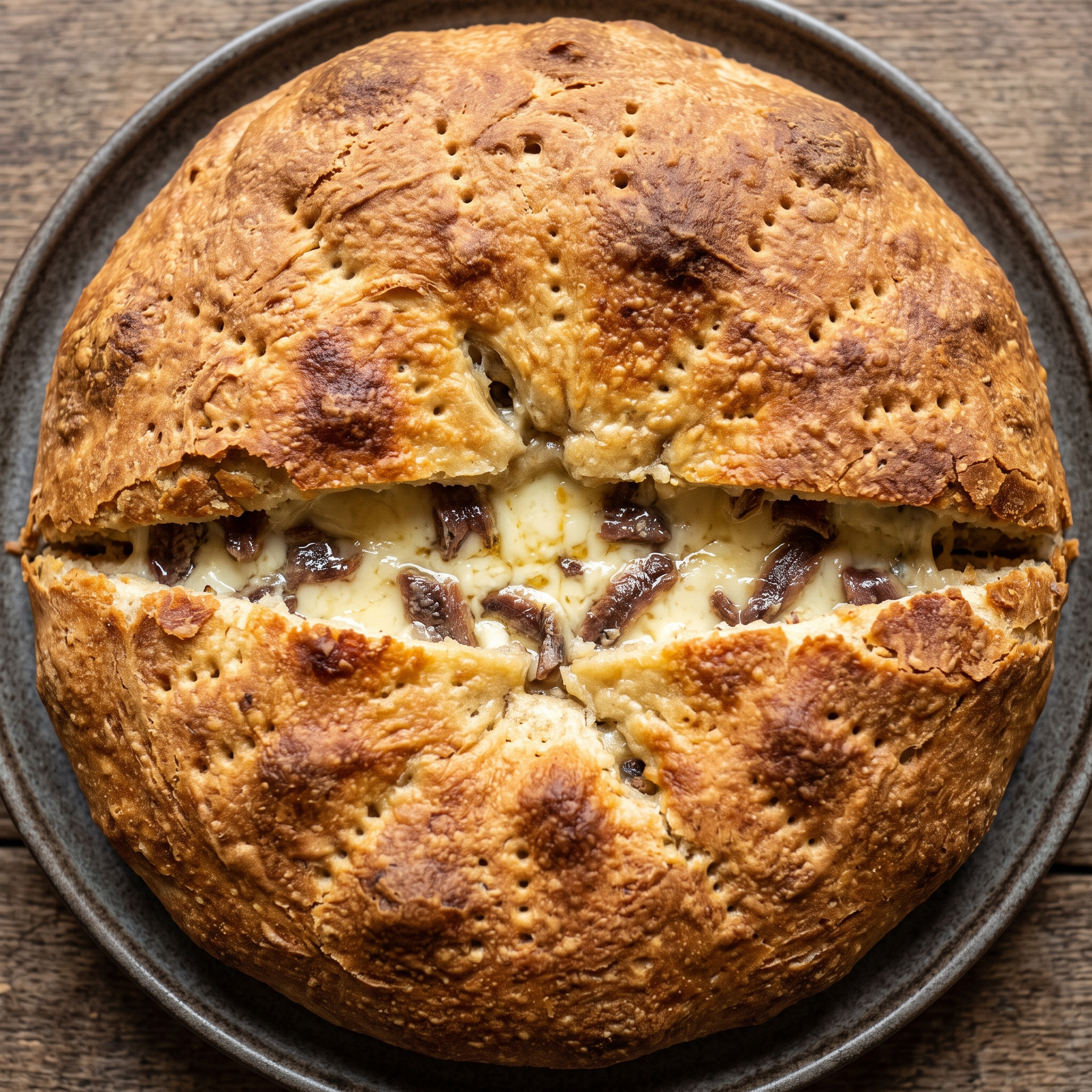 Scacciata catanese mit Tuma und Sardellen