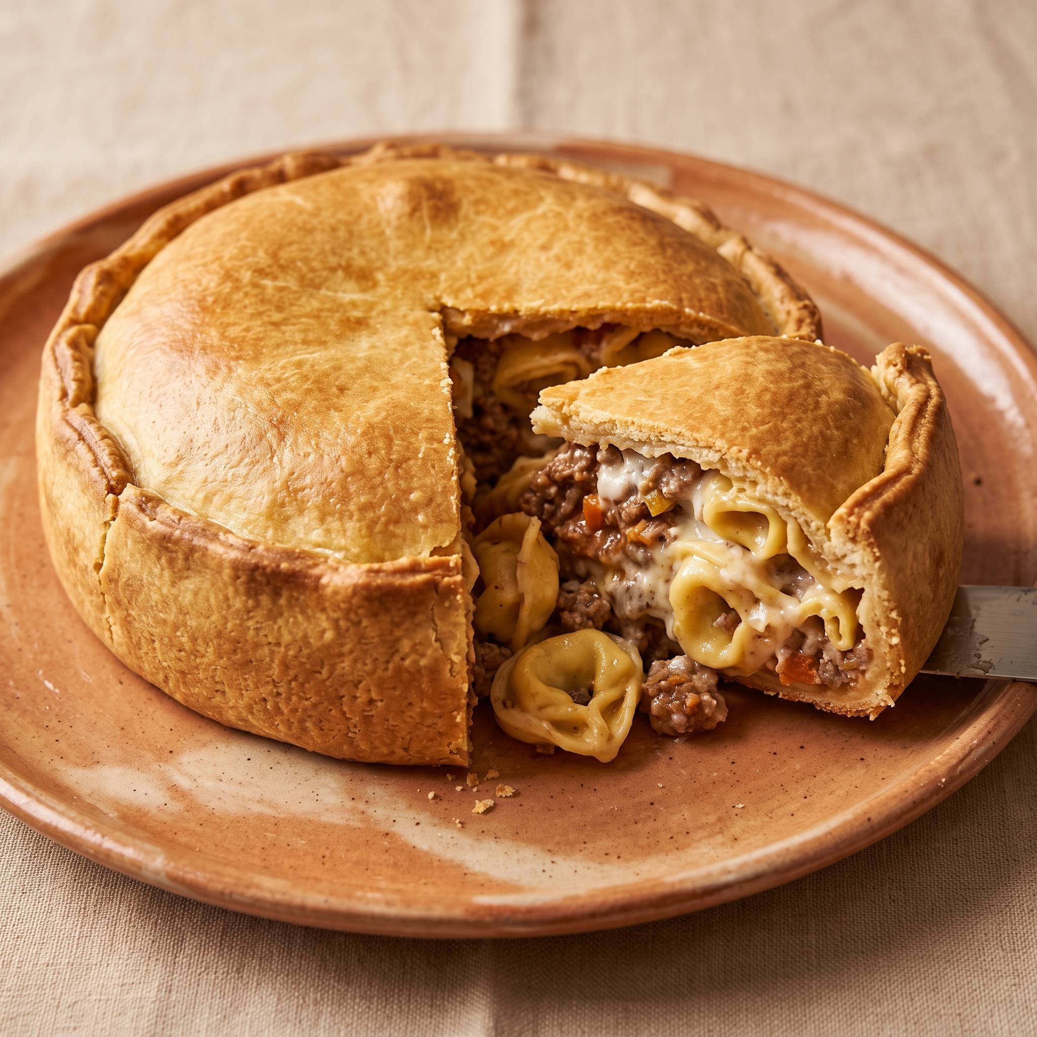 Aus Bologna: gefüllter Timballo mit knuspriger Hülle
