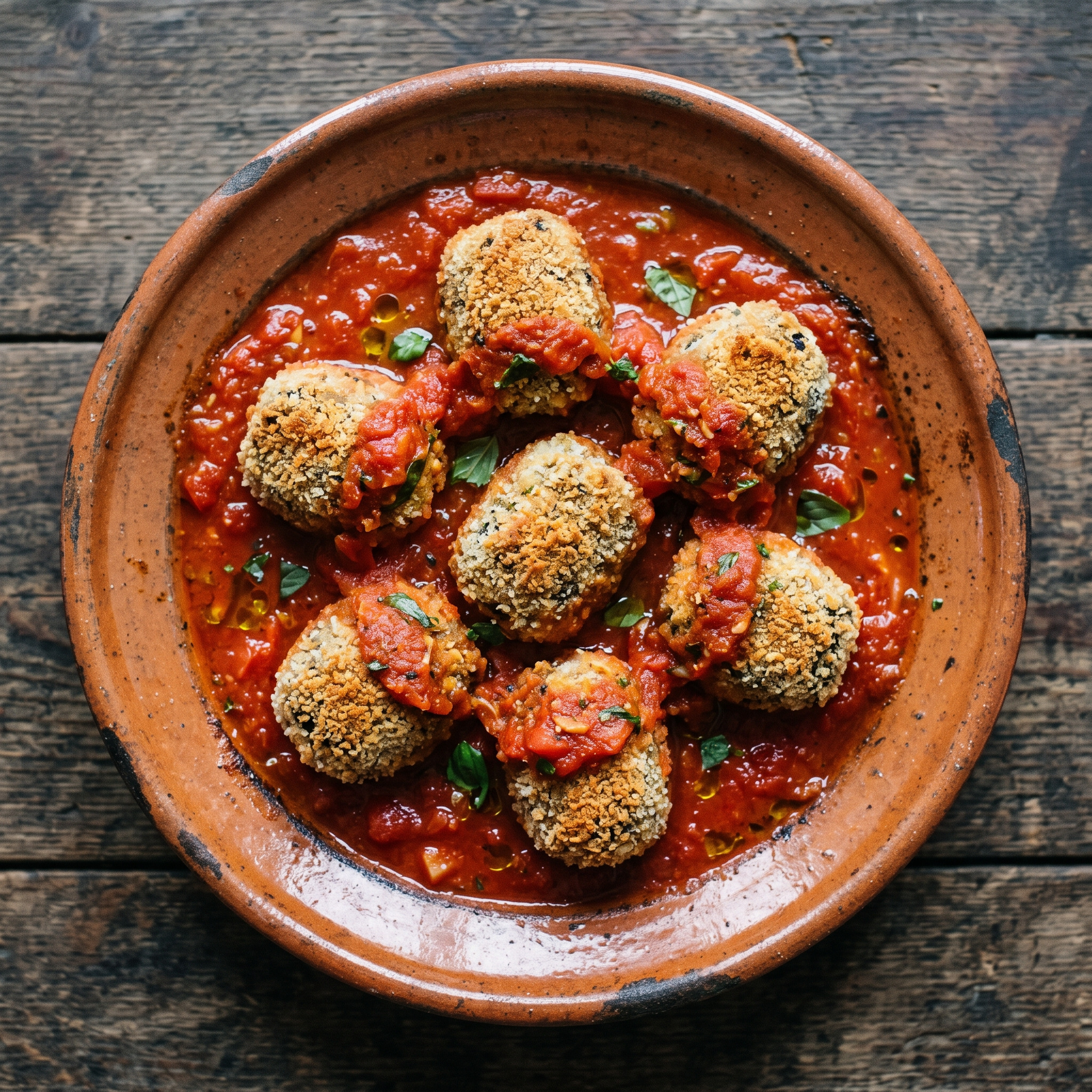 Sizilianische Polpette mit Aubergine und Ricotta
