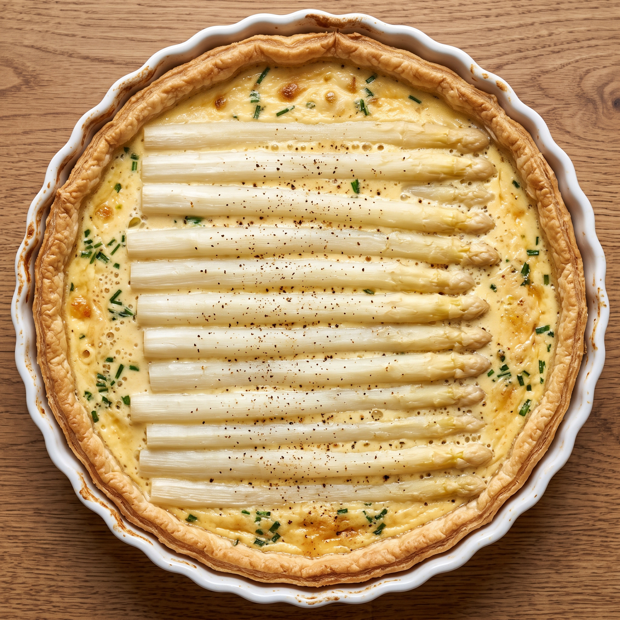 Torta salata agli asparagi bianchi