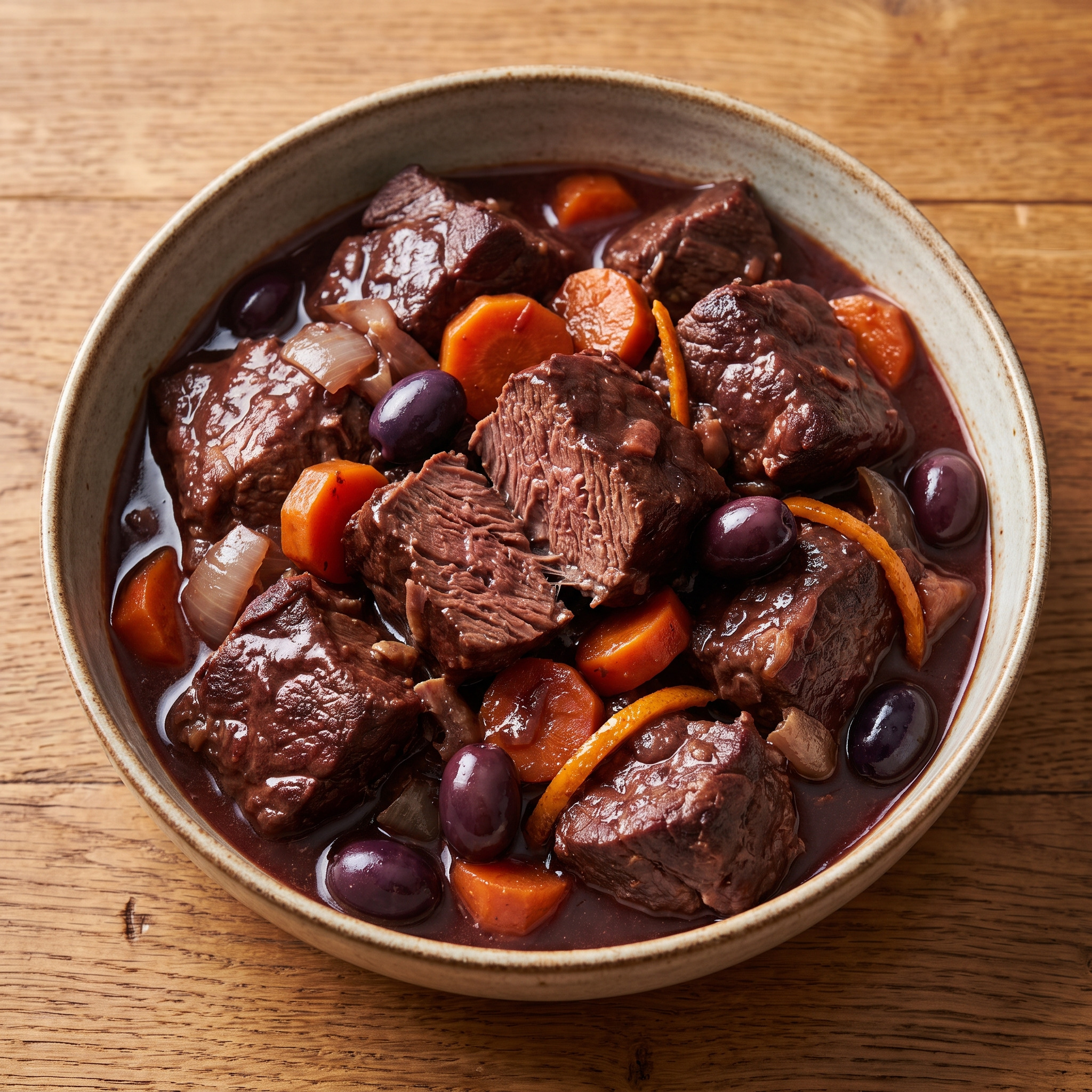Bœuf en daube provençale mit Rotwein und Orange