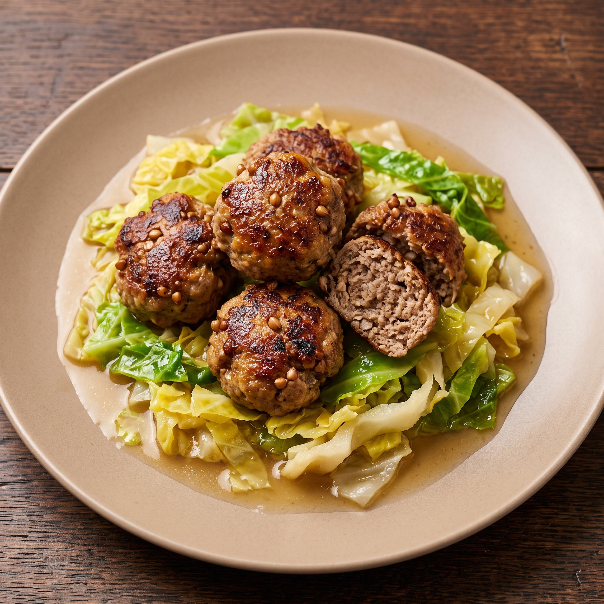 Bretonische Boulettes mit Lamm, Buchweizen und Cidre
