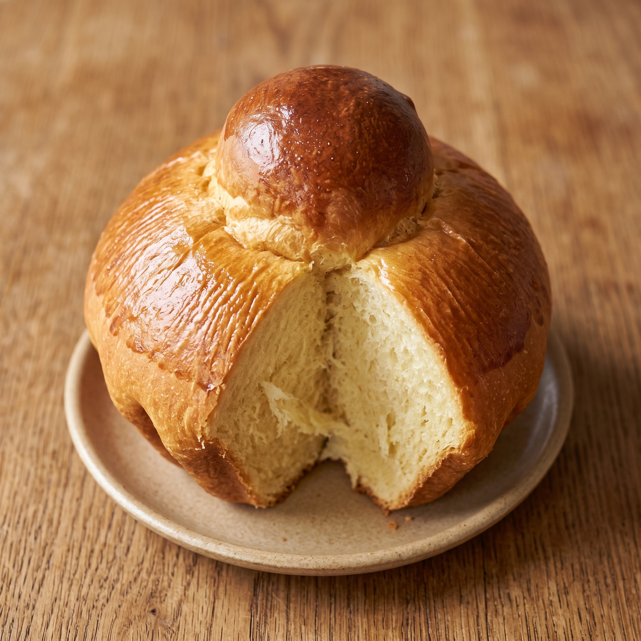 Brioche parisienne mit goldbrauner Haube
