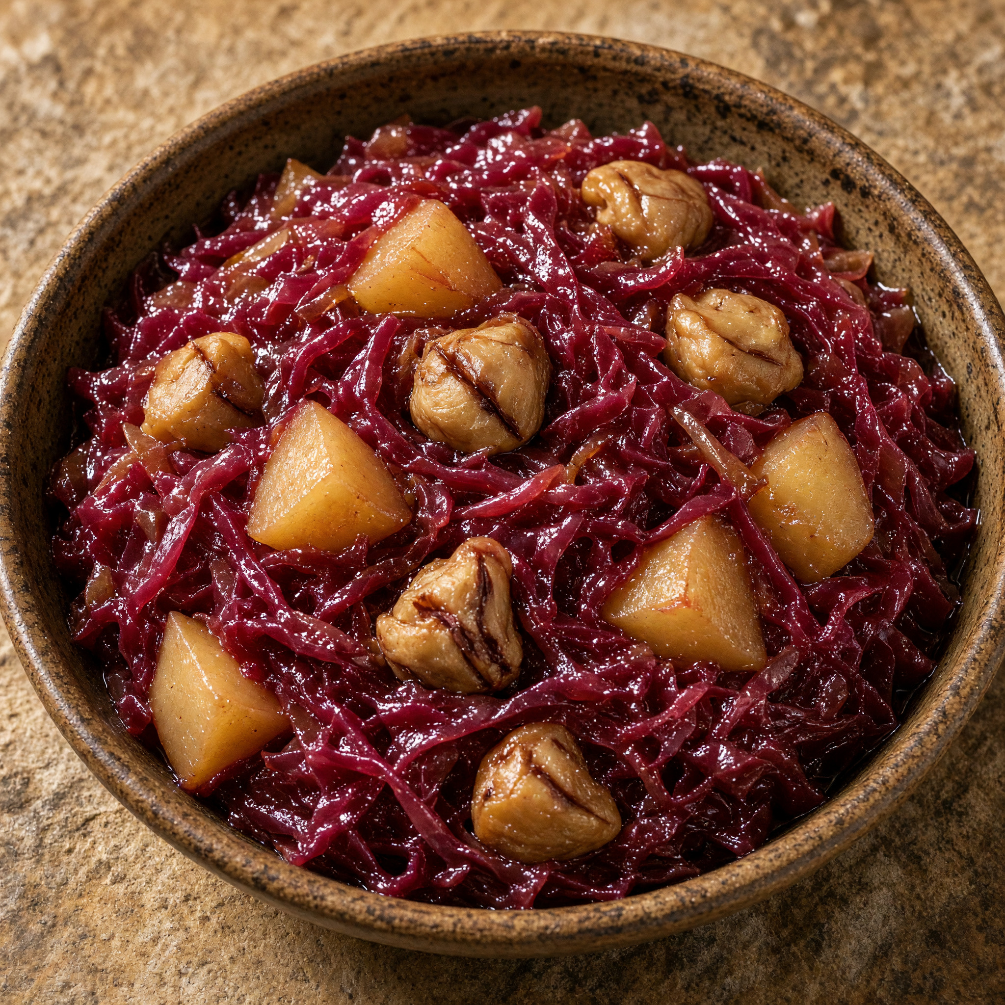 Chou rouge aux pommes et marrons aus dem Elsass