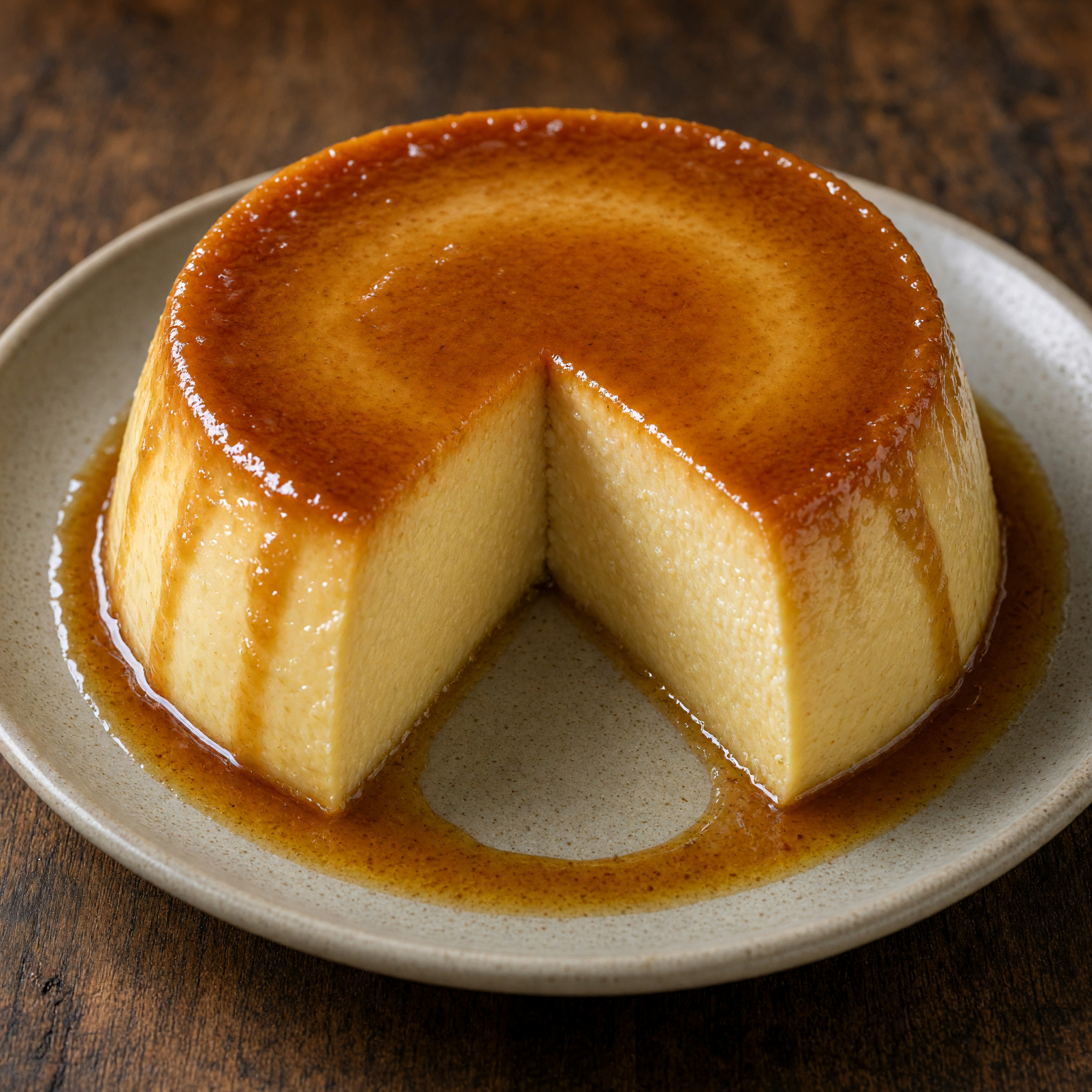 Cremiger Eierflan mit Karamell