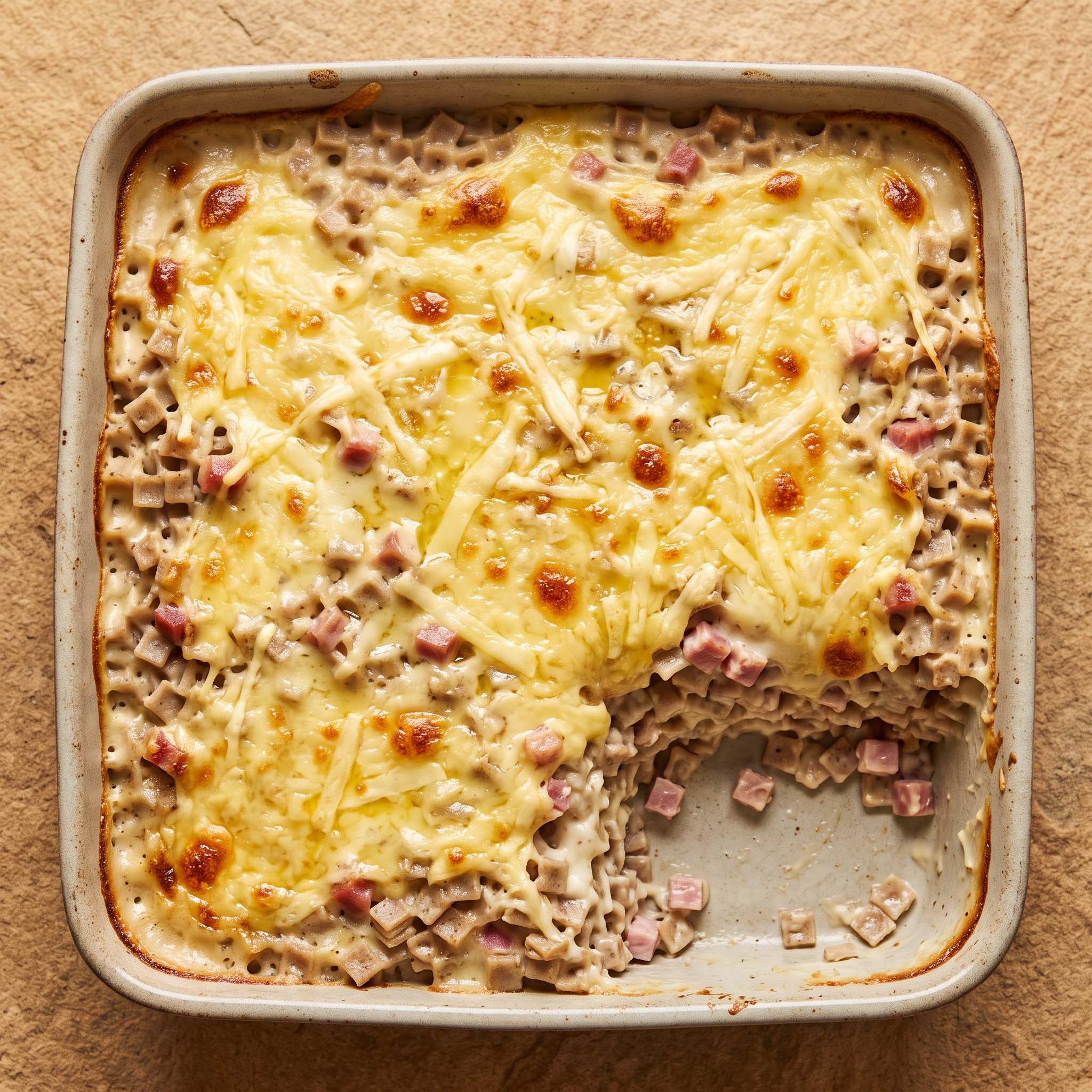 Goldbrauner Crozet-Gratin aus Savoyen