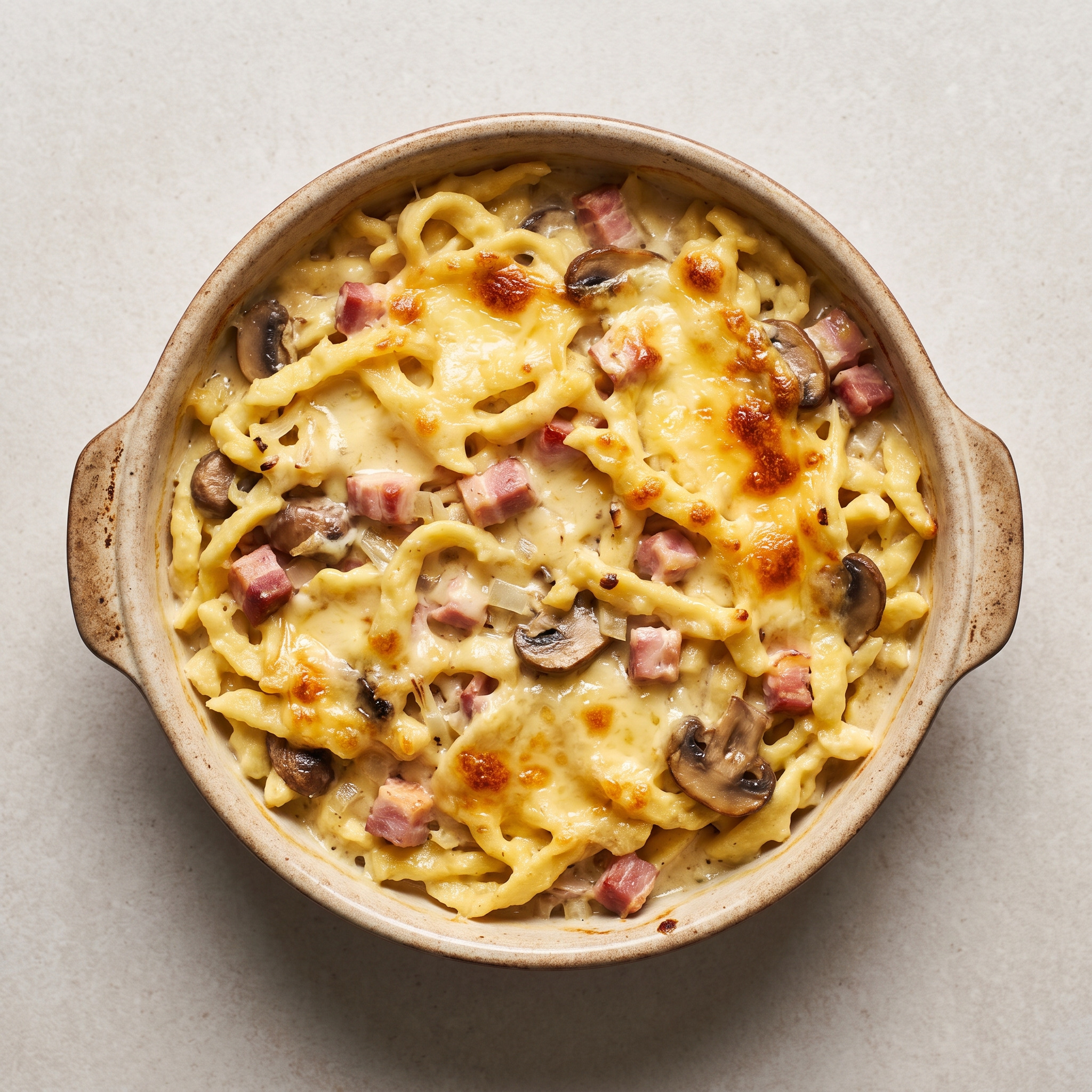 Goldbrauner Ofenmoment mit kräftigem Käse