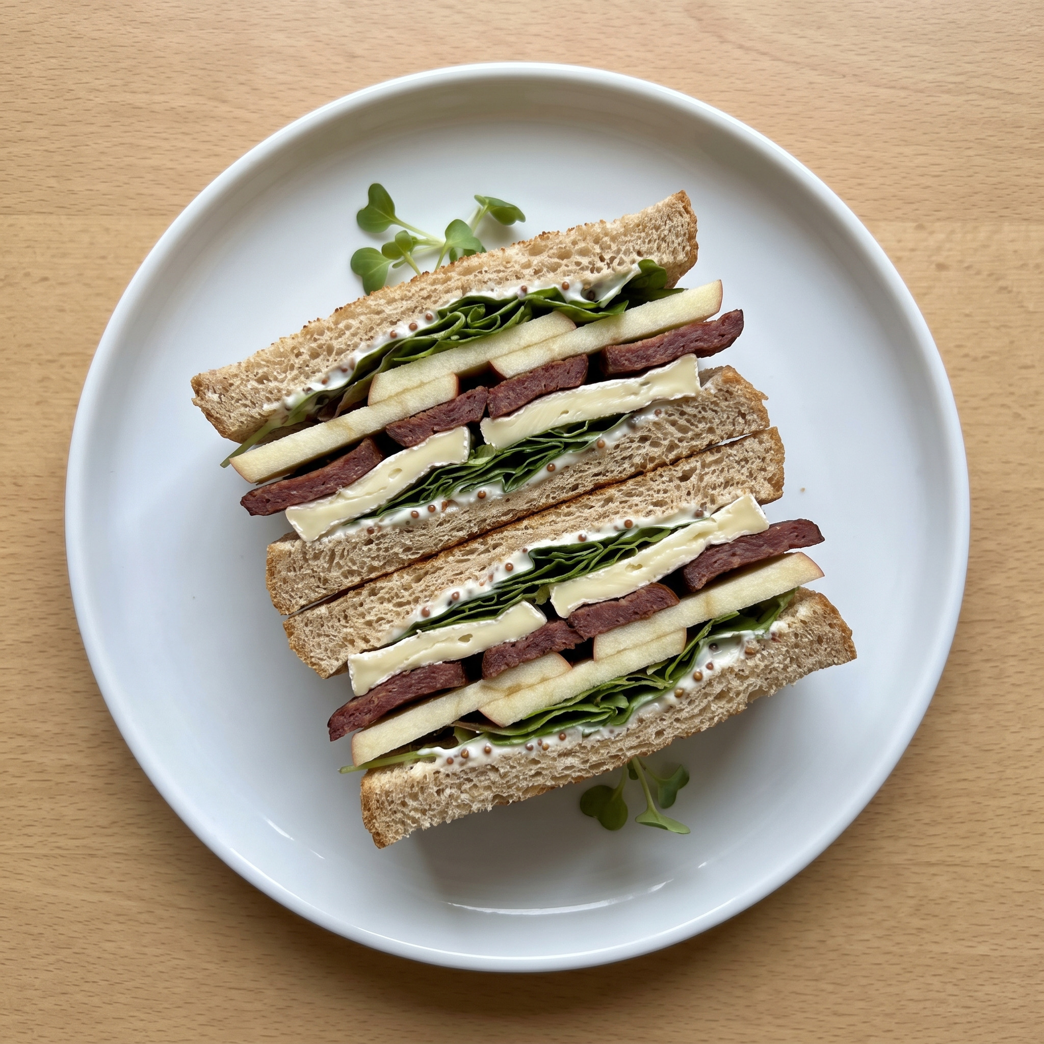 Herzhafter Club-Sandwich-Moment aus der Normandie