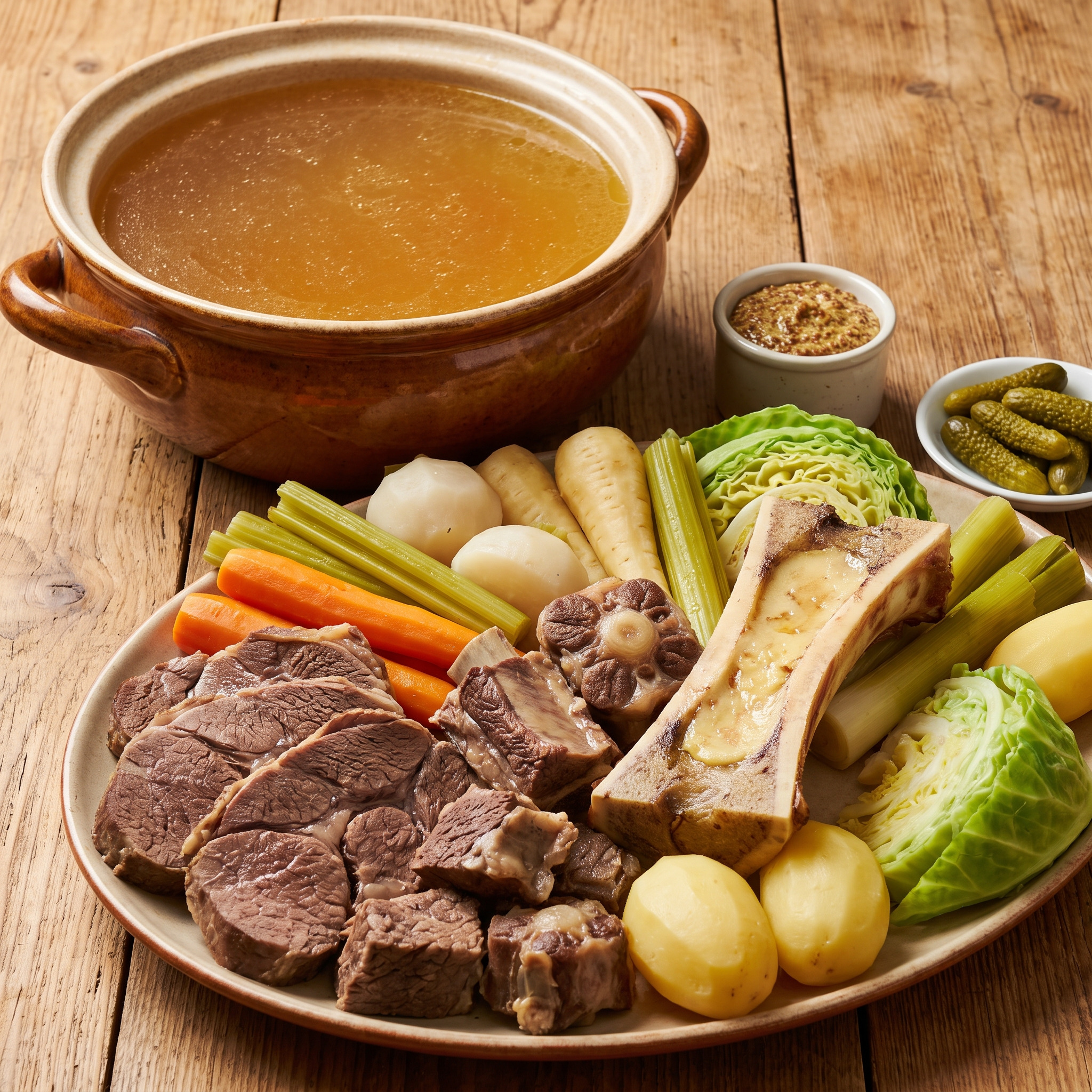 Klarer Sud, mürbes Rind und Wurzelgemüse