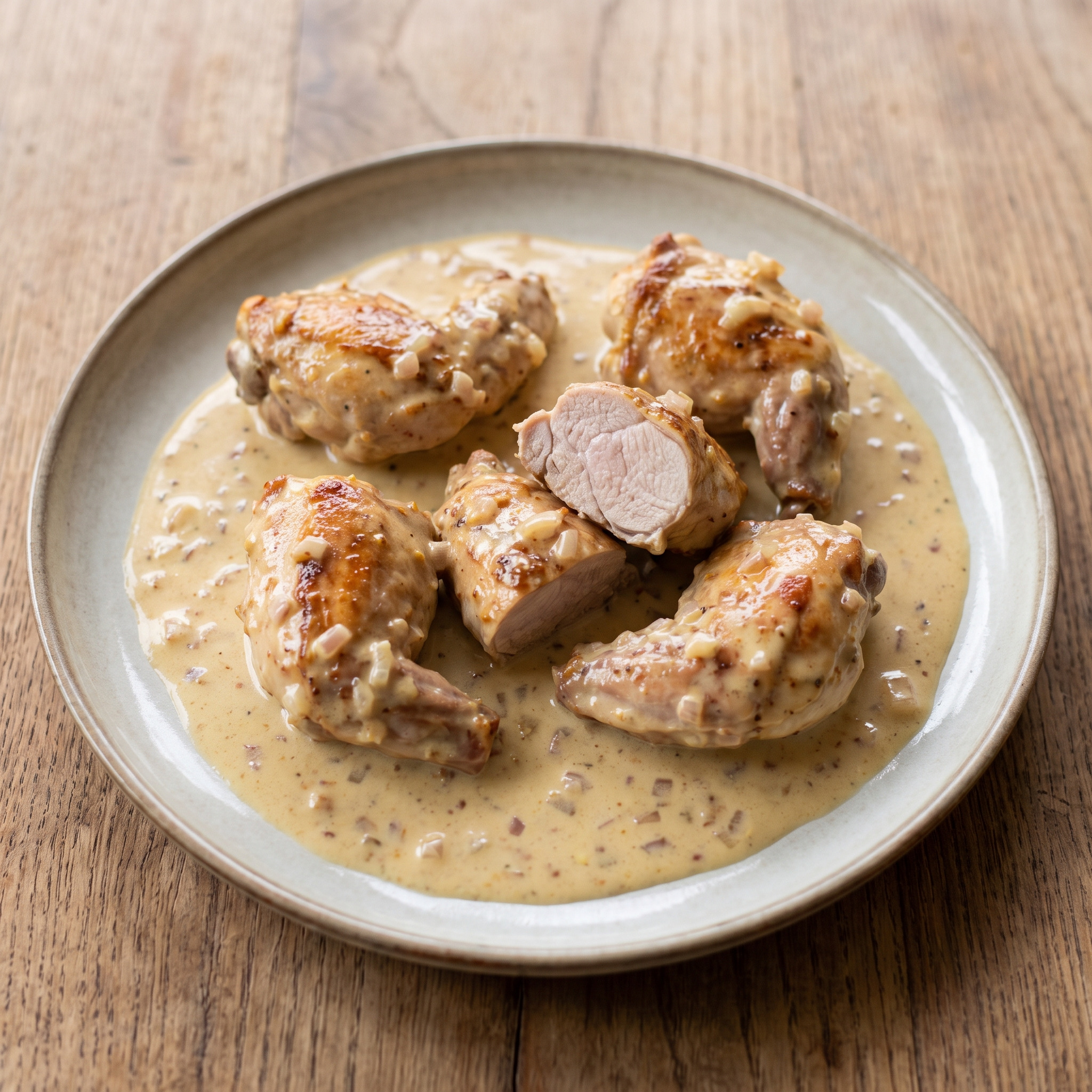 Lapin à la moutarde – Kaninchen in Senfsauce