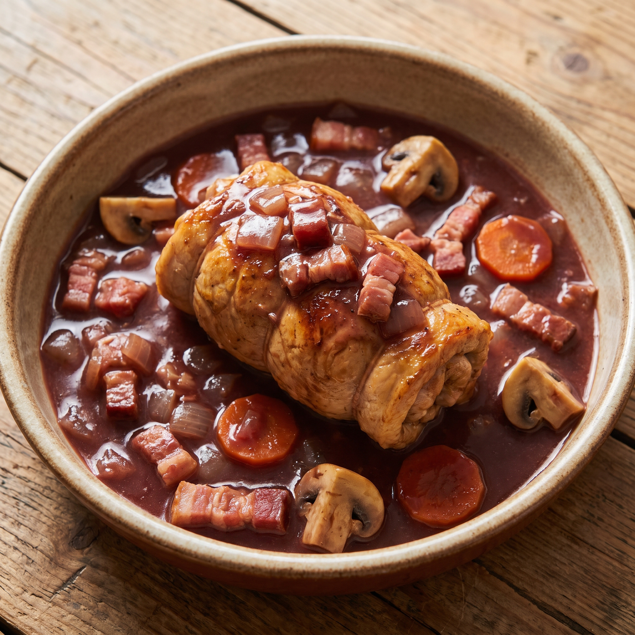 Paupiettes de veau à la bourguignonne