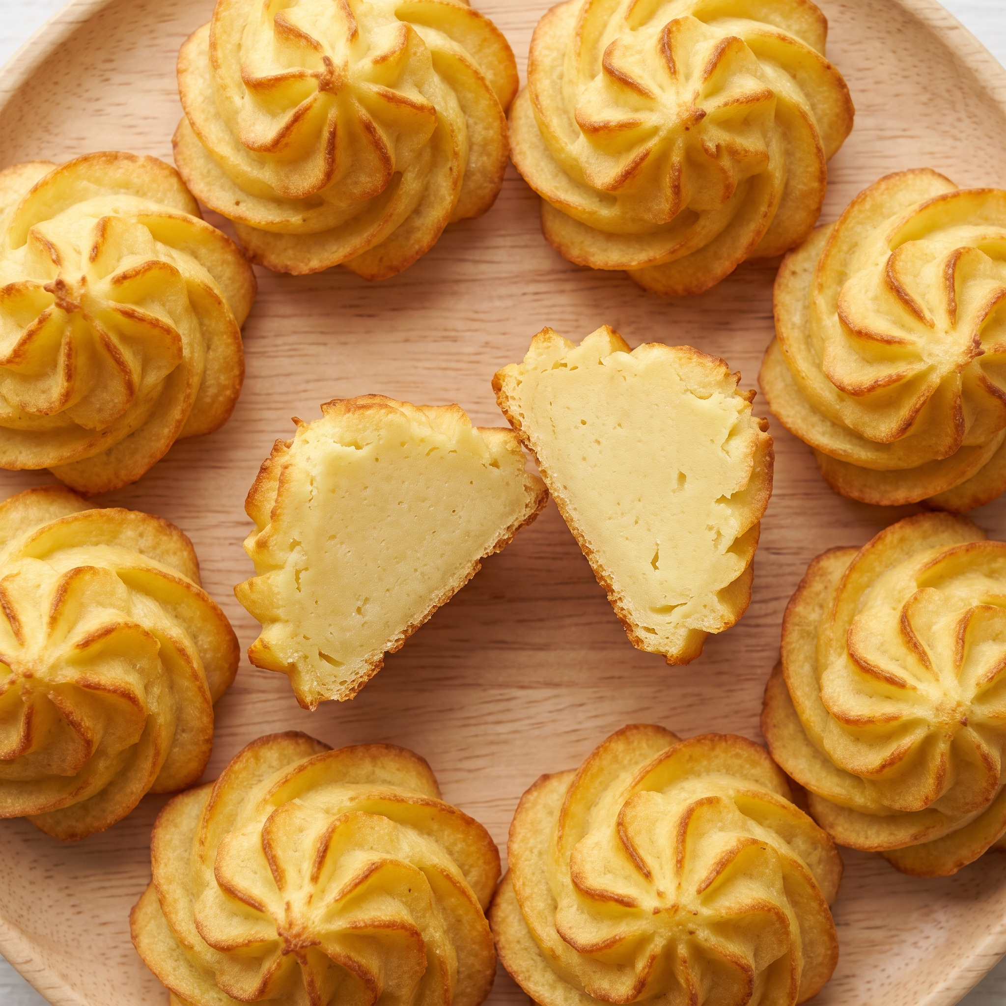 Pommes duchesse: goldene Kartoffelrosen aus dem Ofen