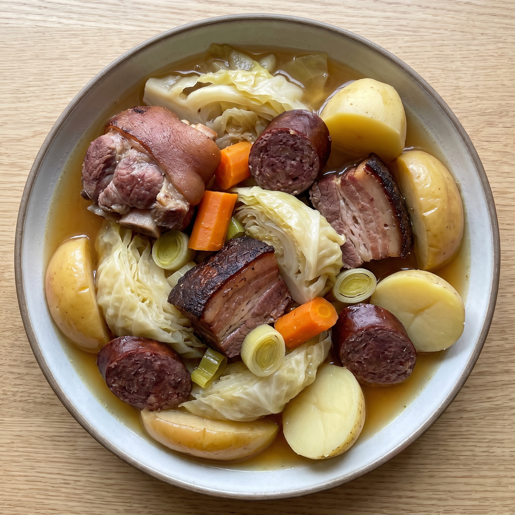 Potée normande: Schwein, Kohl und Cidre aus dem großen Topf