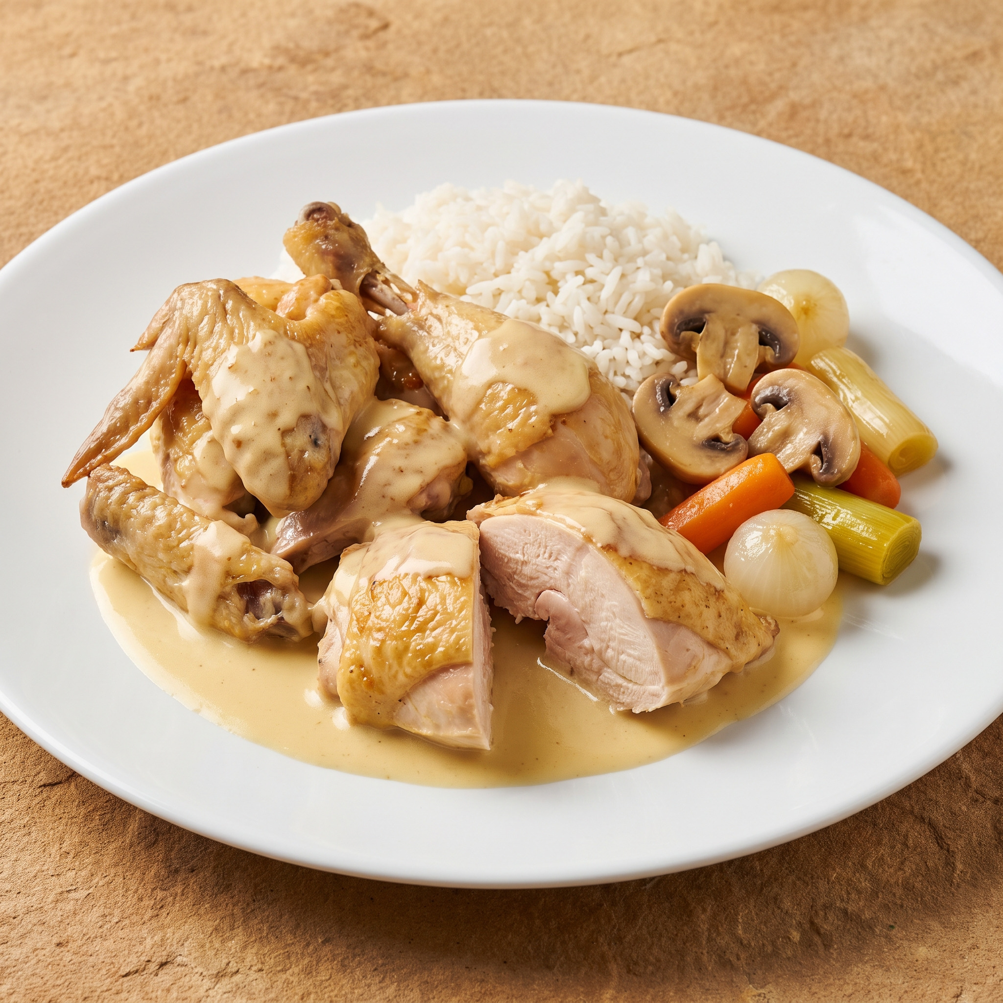 Poulet de Bresse à la crème aus der Bresse
