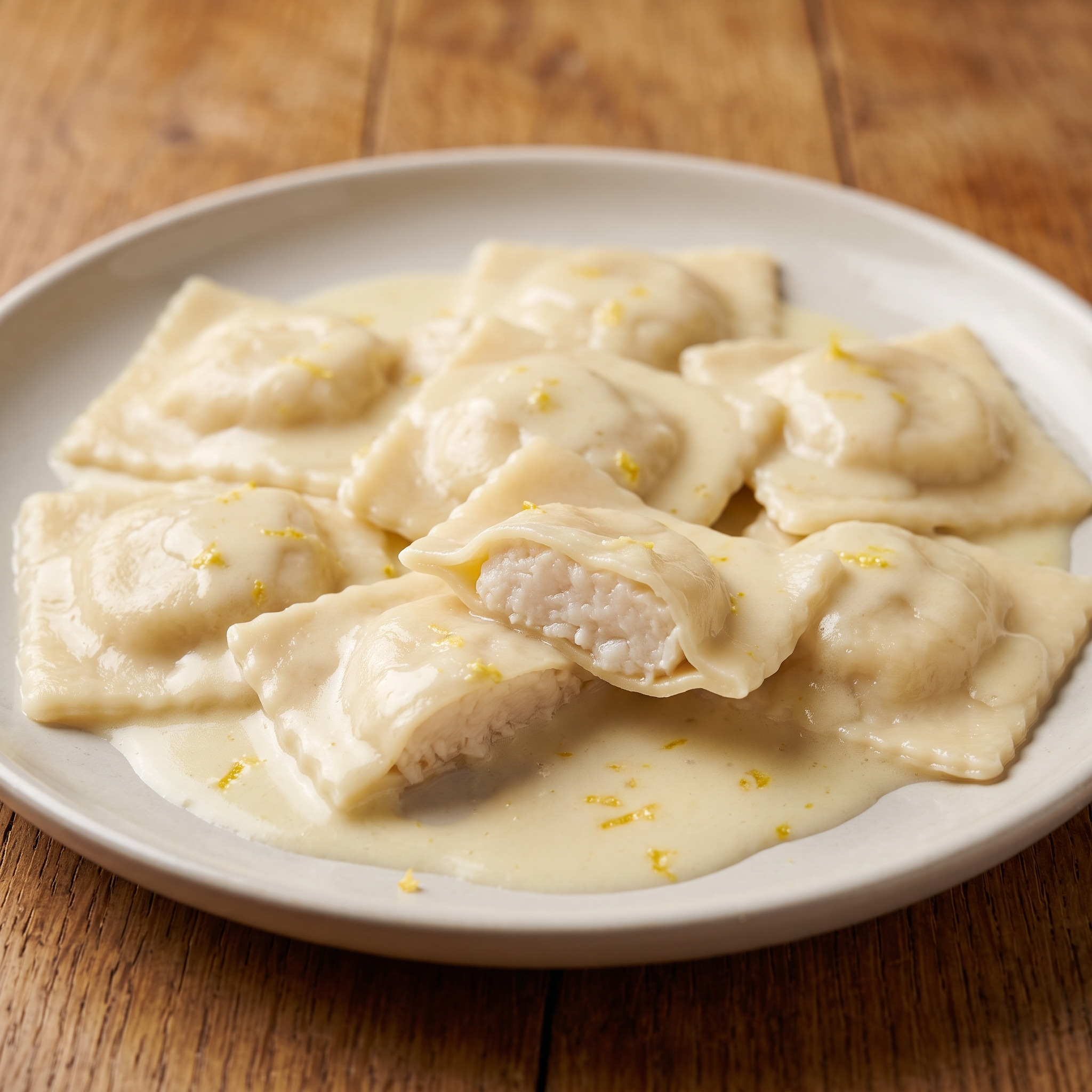 Ravioles de coquilles Saint-Jacques au beurre blanc et citron