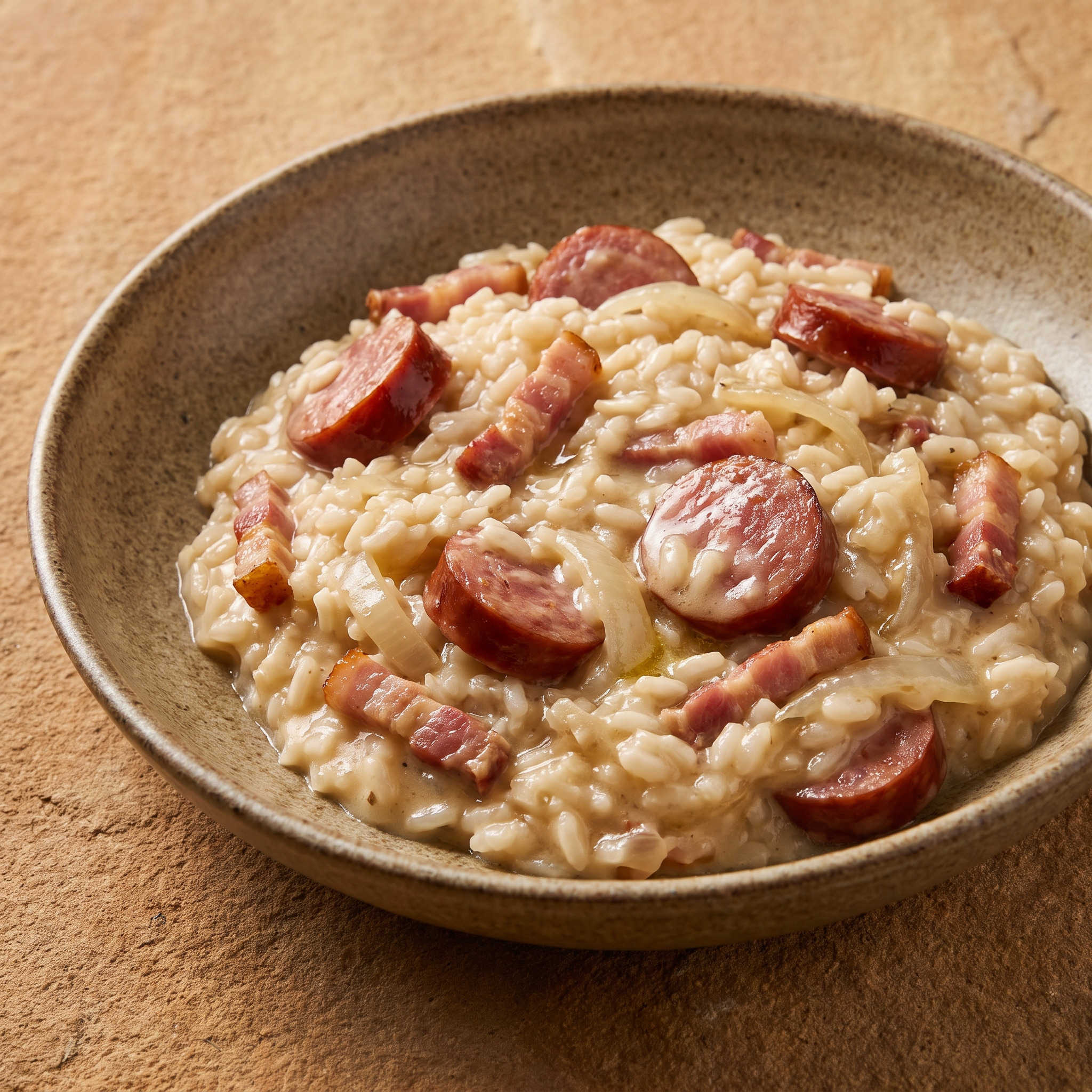 Risotto franc-comtois mit Montbéliard-Wurst