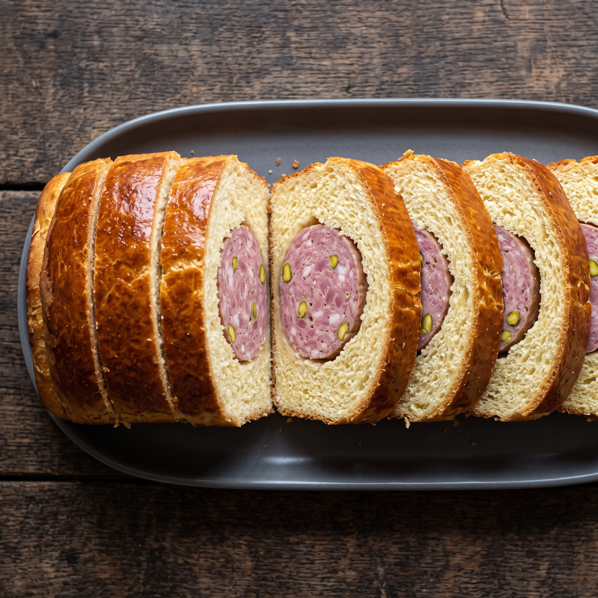 Saucisson brioché lyonnais: Brioche mit saftigem Saucisson