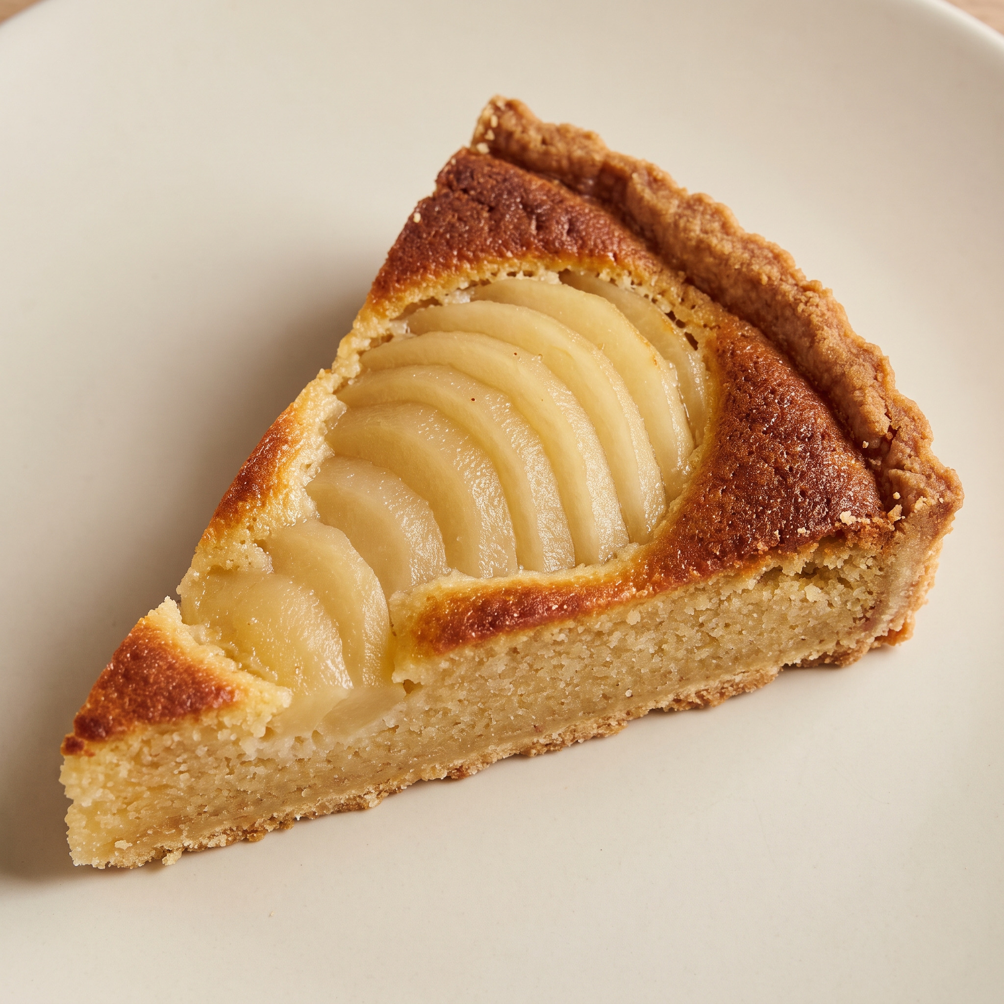 Tarte Bourdaloue mit pochierten Birnen