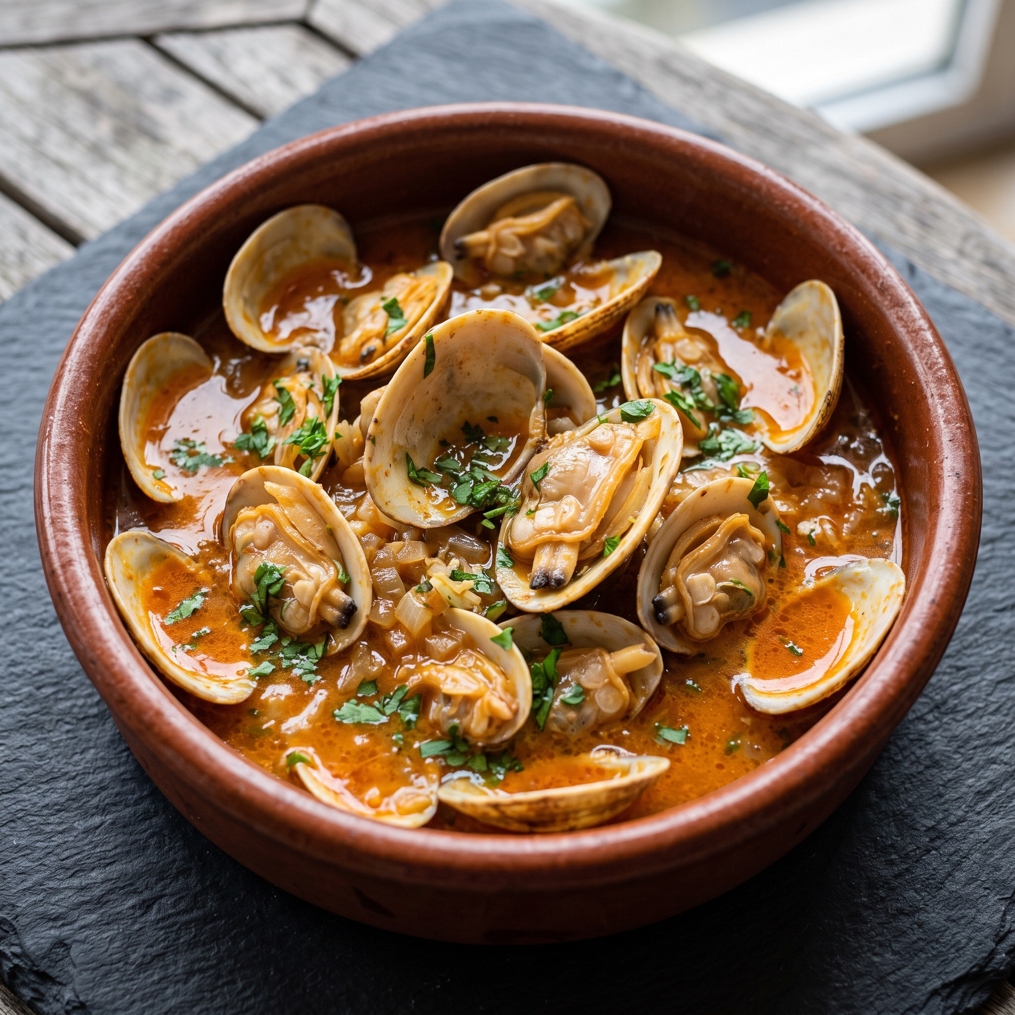 Almejas a la marinera: Galiciens Muscheln in Weißweinsauce