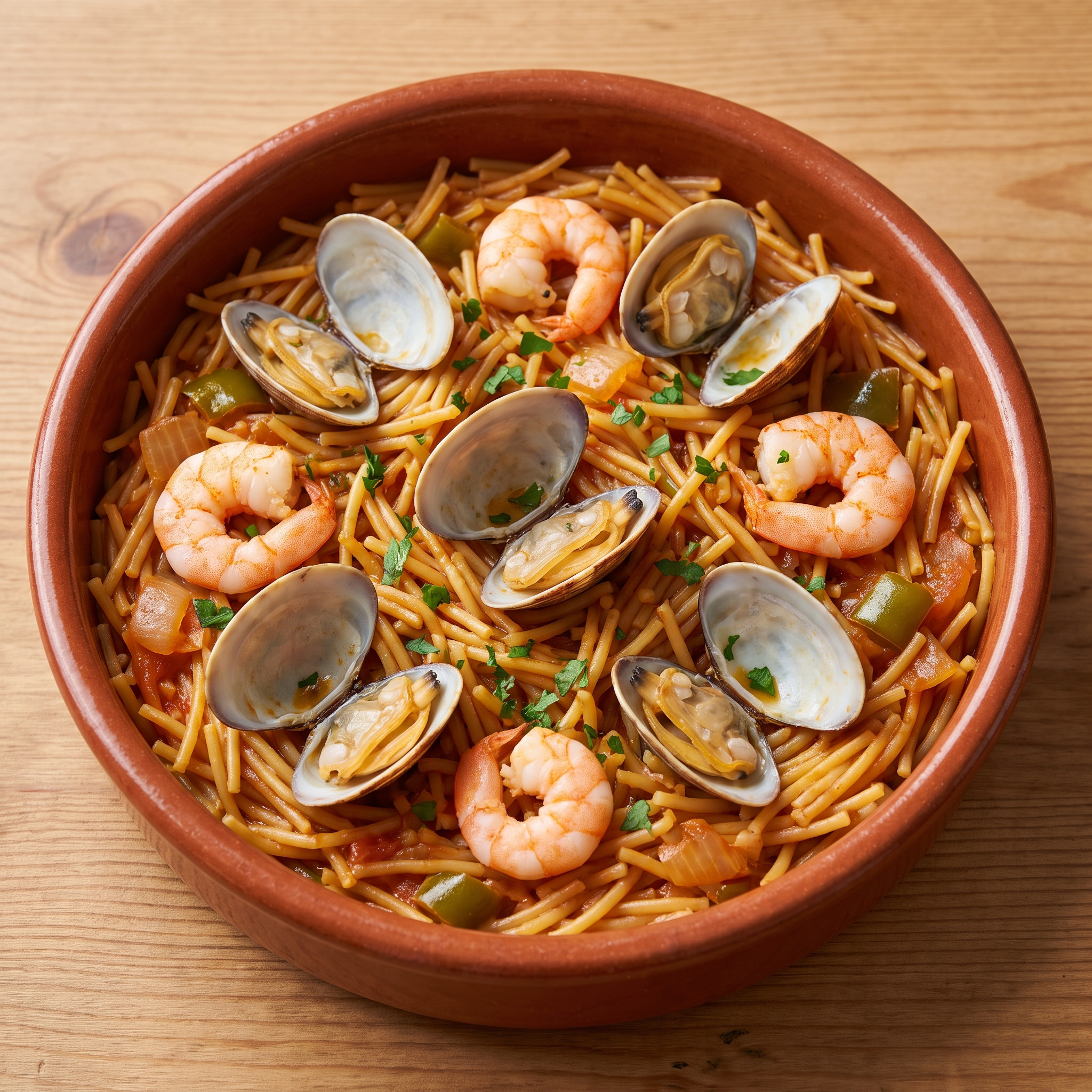 Andalusische Cazuela mit Meeresfrüchten