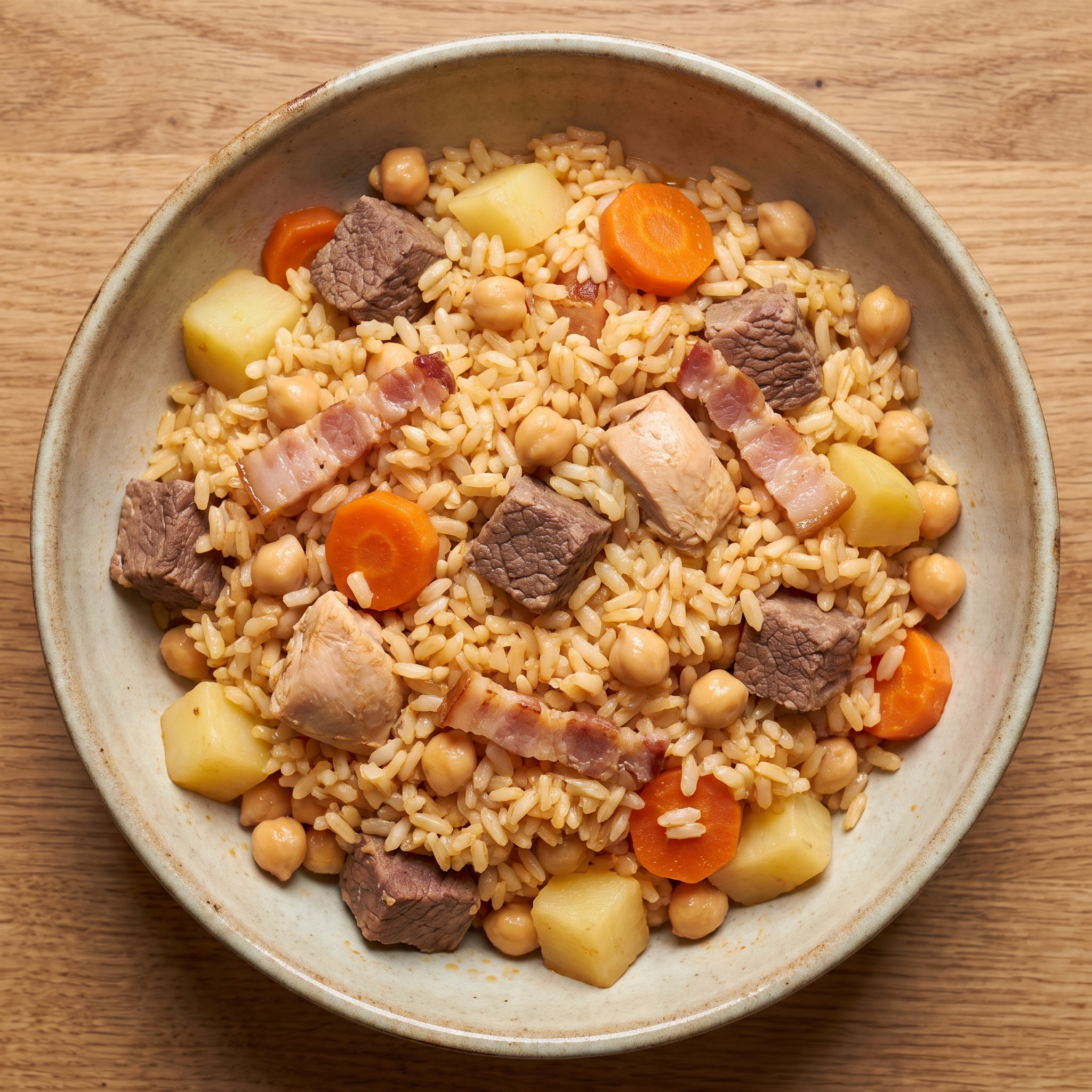 Arroz a la madrileña de cocido
