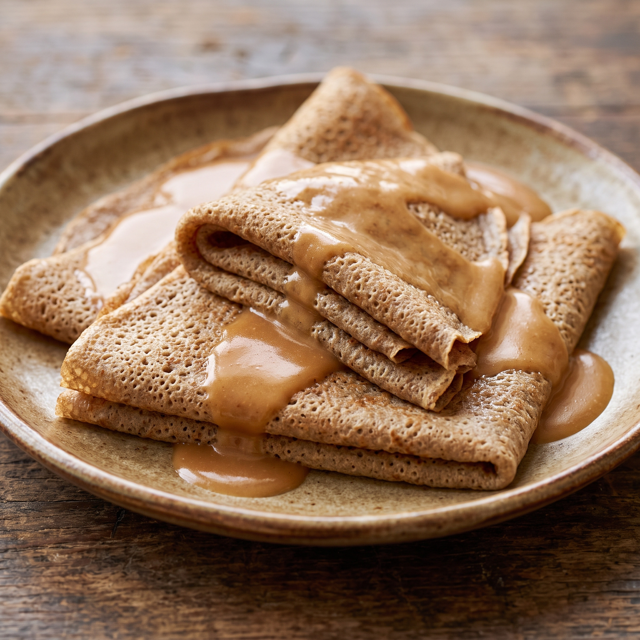 Creps de fajol mit Ratafia-Sauce