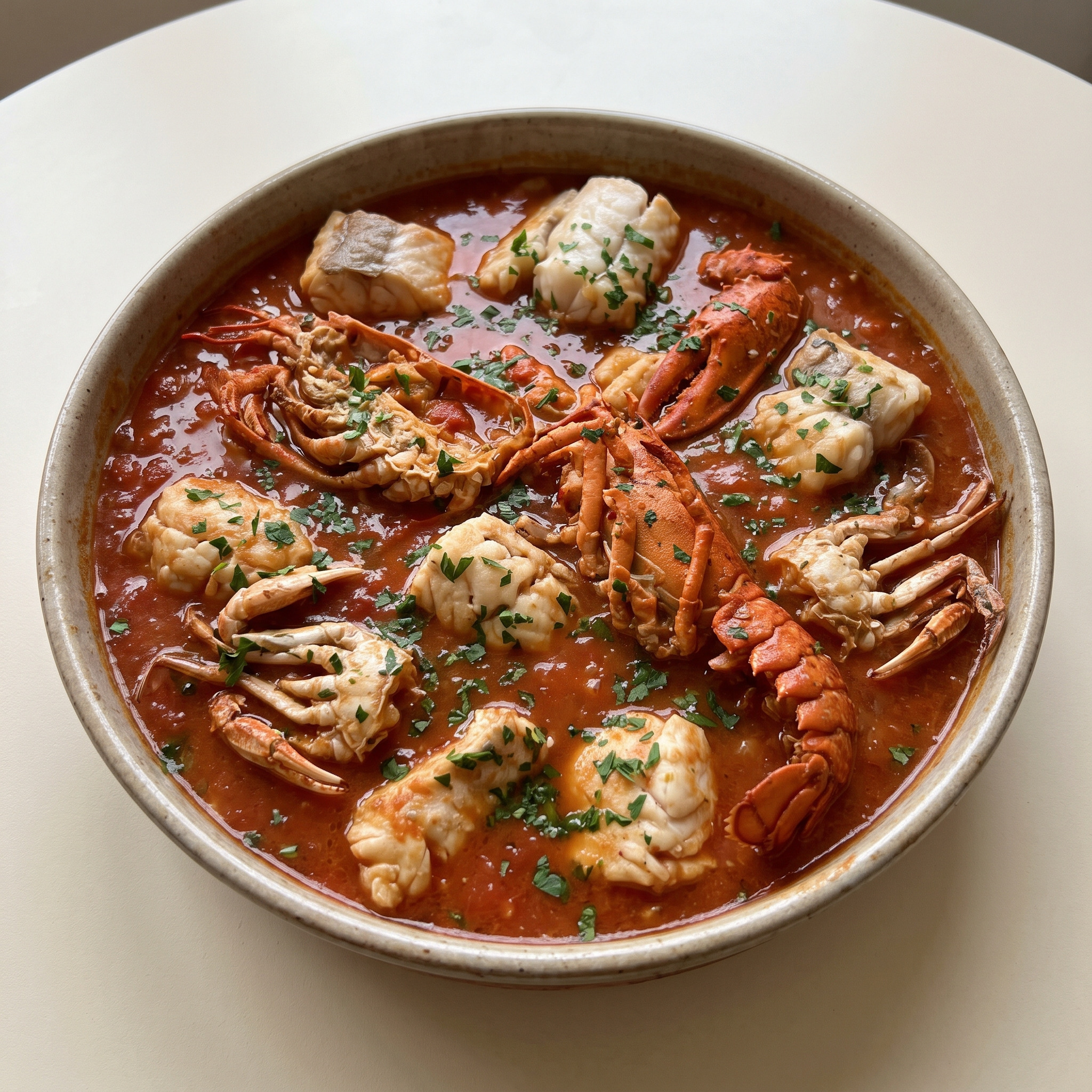 Caldereta de pescado y marisco aus Asturien