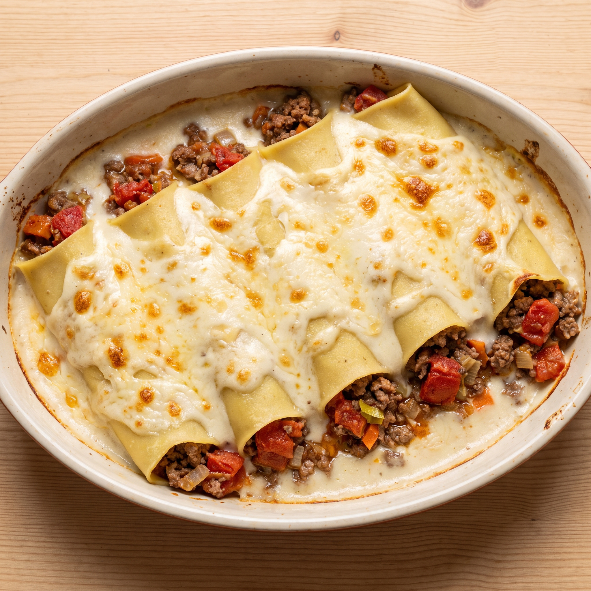 Canelones de carne aus dem Valle del Pas