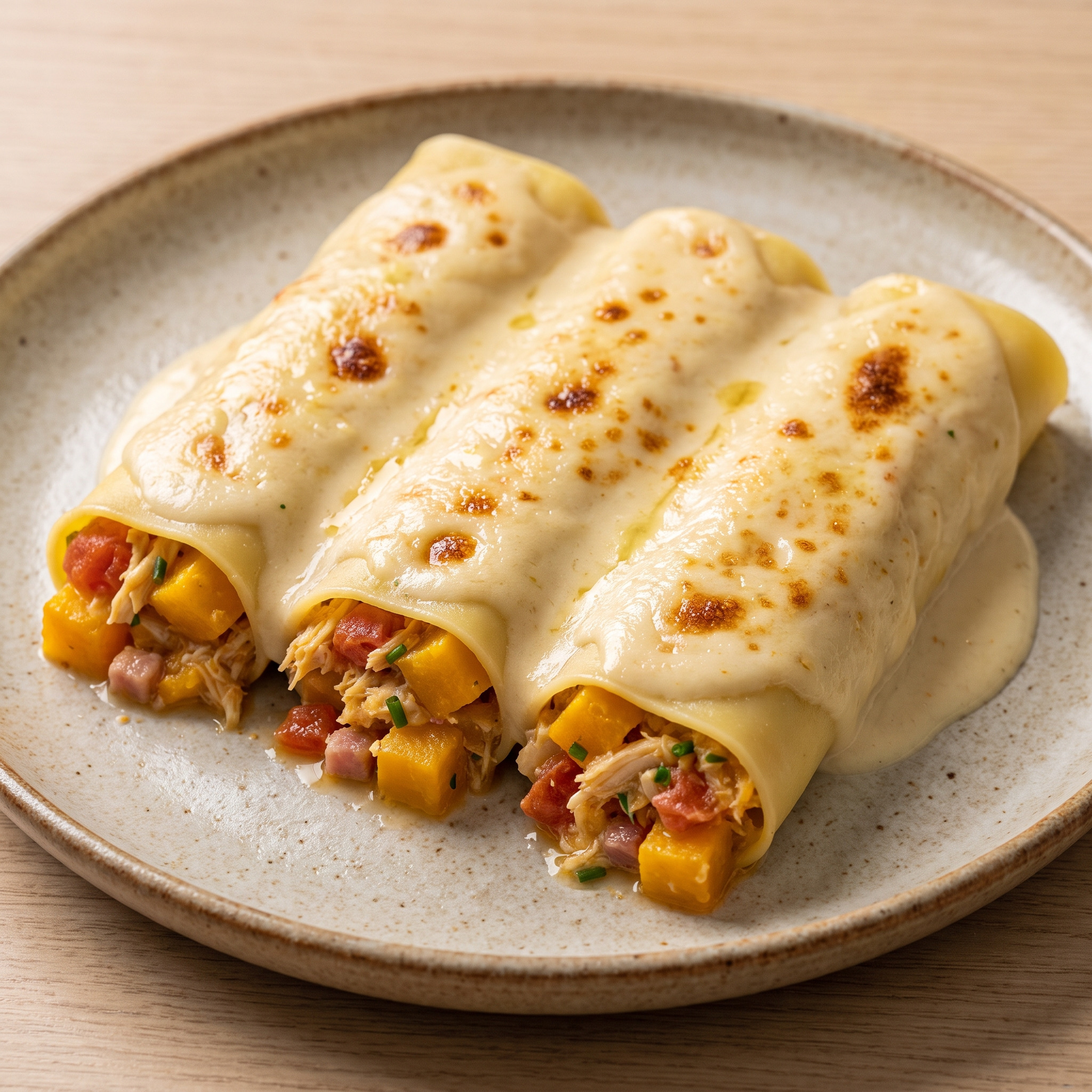 Canelones de calabaza con txangurro aus dem Baskenland
