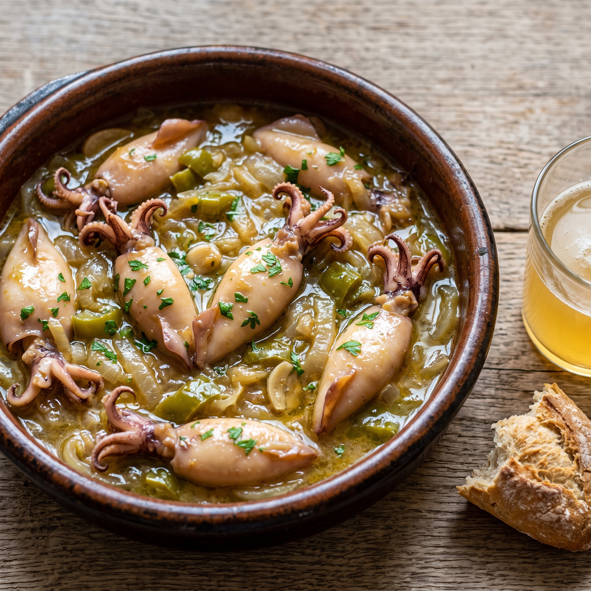 Chipirones afogaos mit asturischer Sidra