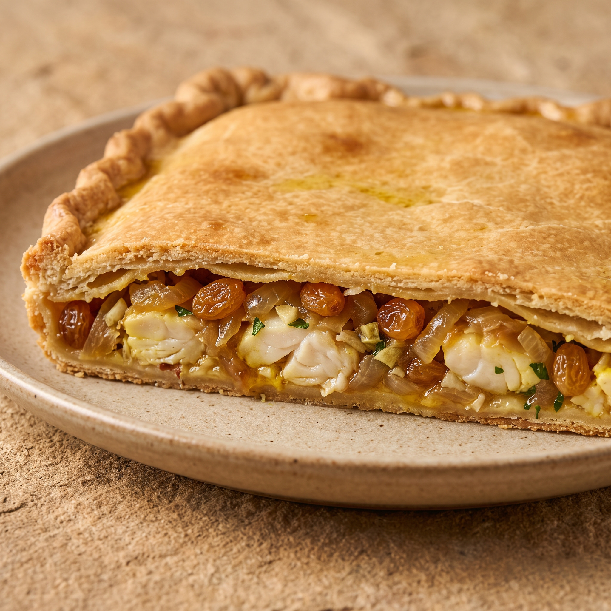 Empanada de kokotxas de bacalao