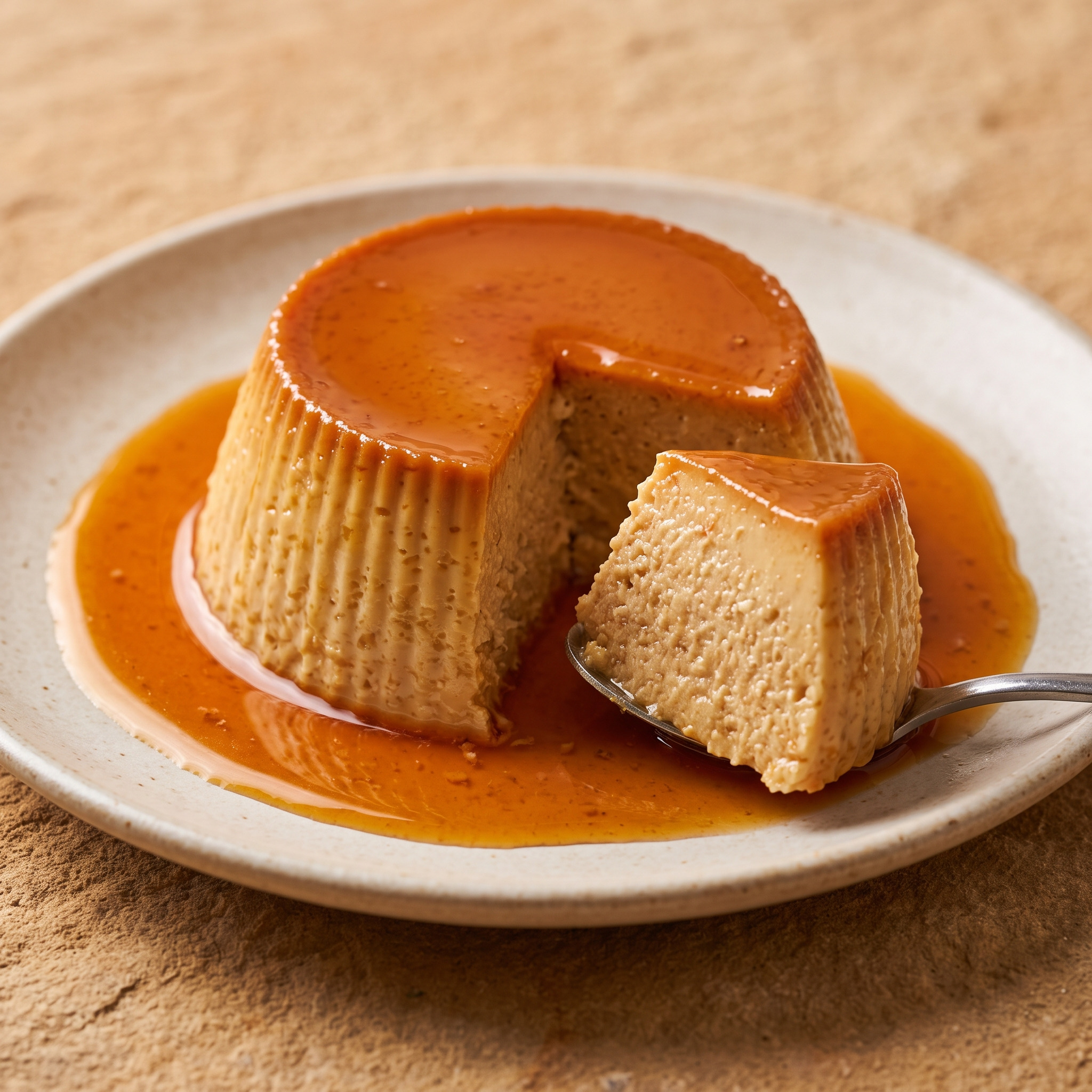 Flan de turrón de Jijona