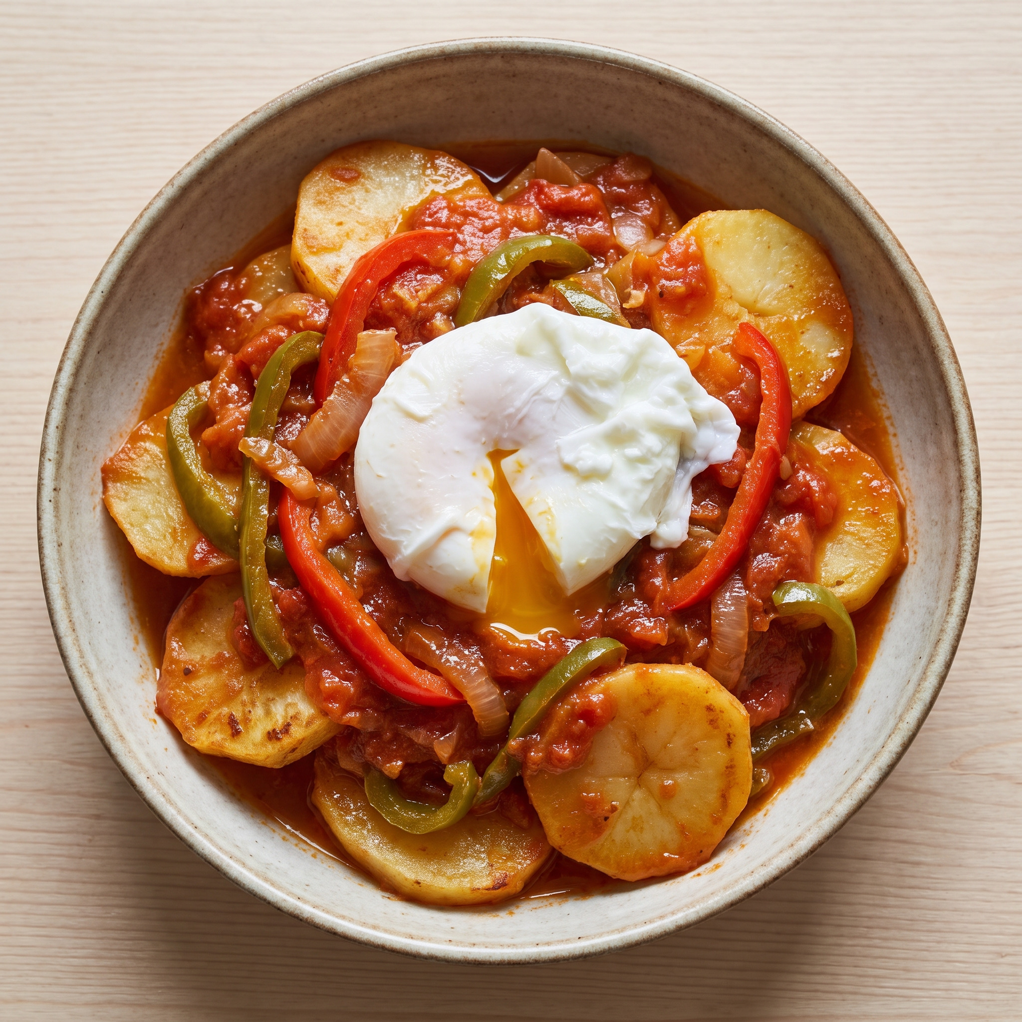 Fritada aragonesa mit pochierten Eiern