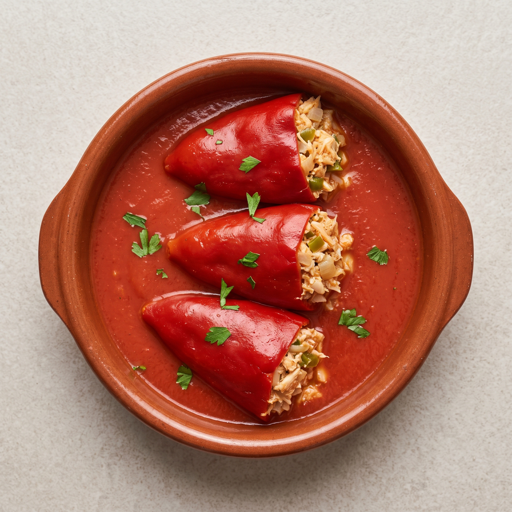 Pimientos rellenos de txangurro