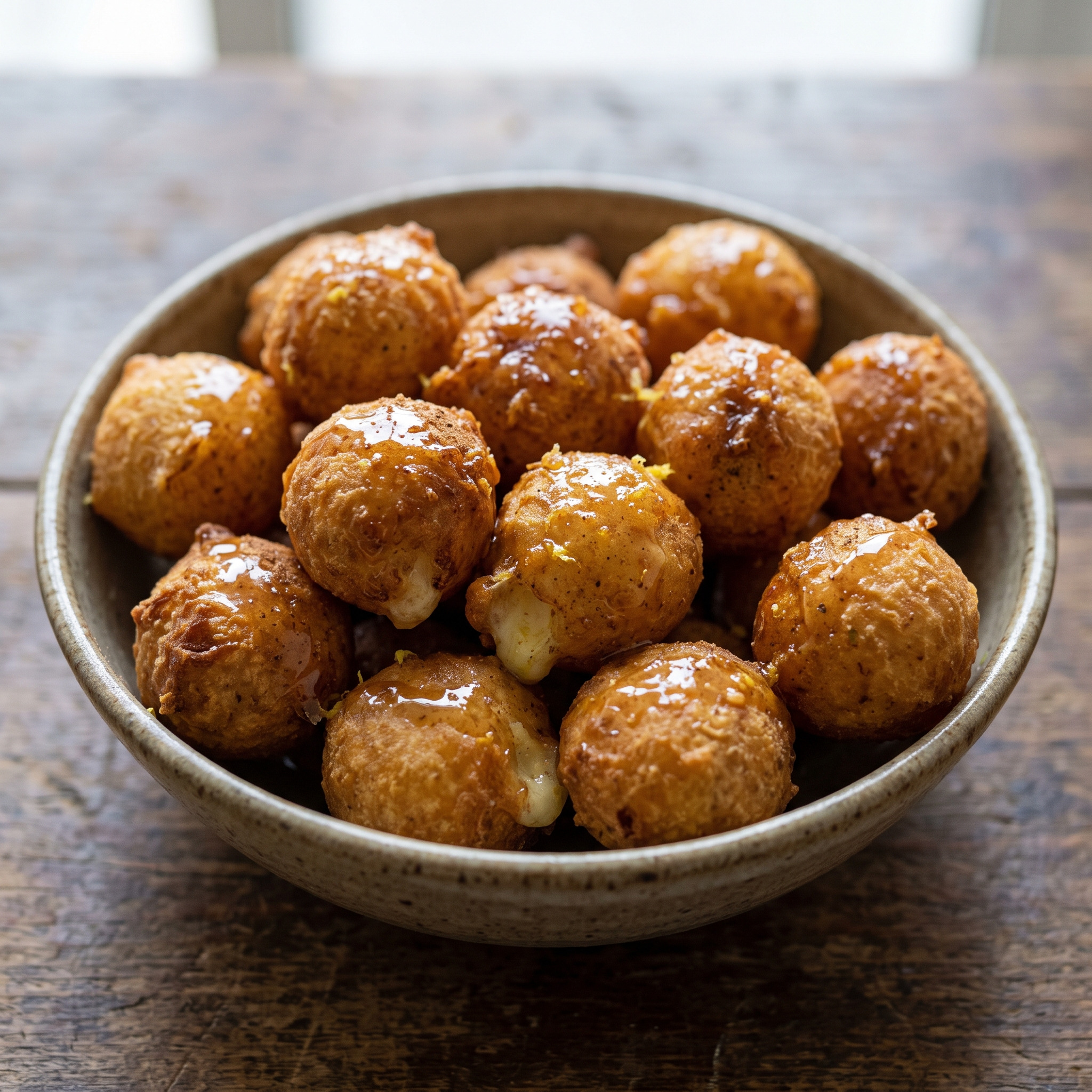Goldbraune Käsebällchen von den Kanaren
