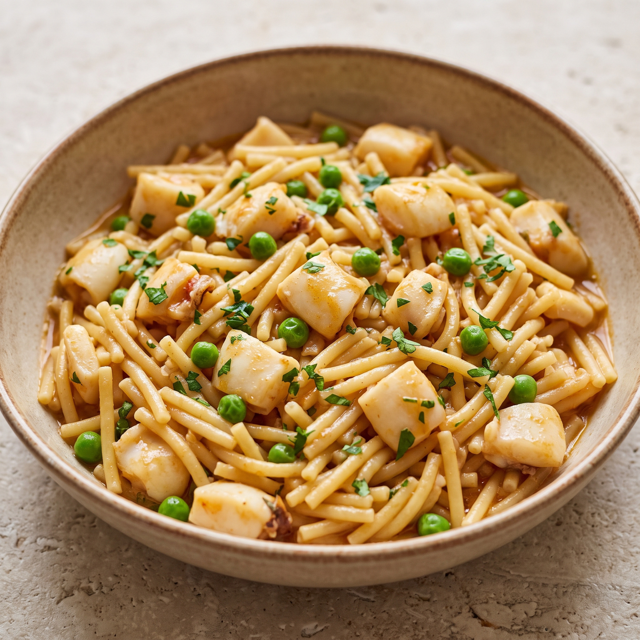 Jibia con fideos aus Kantabrien