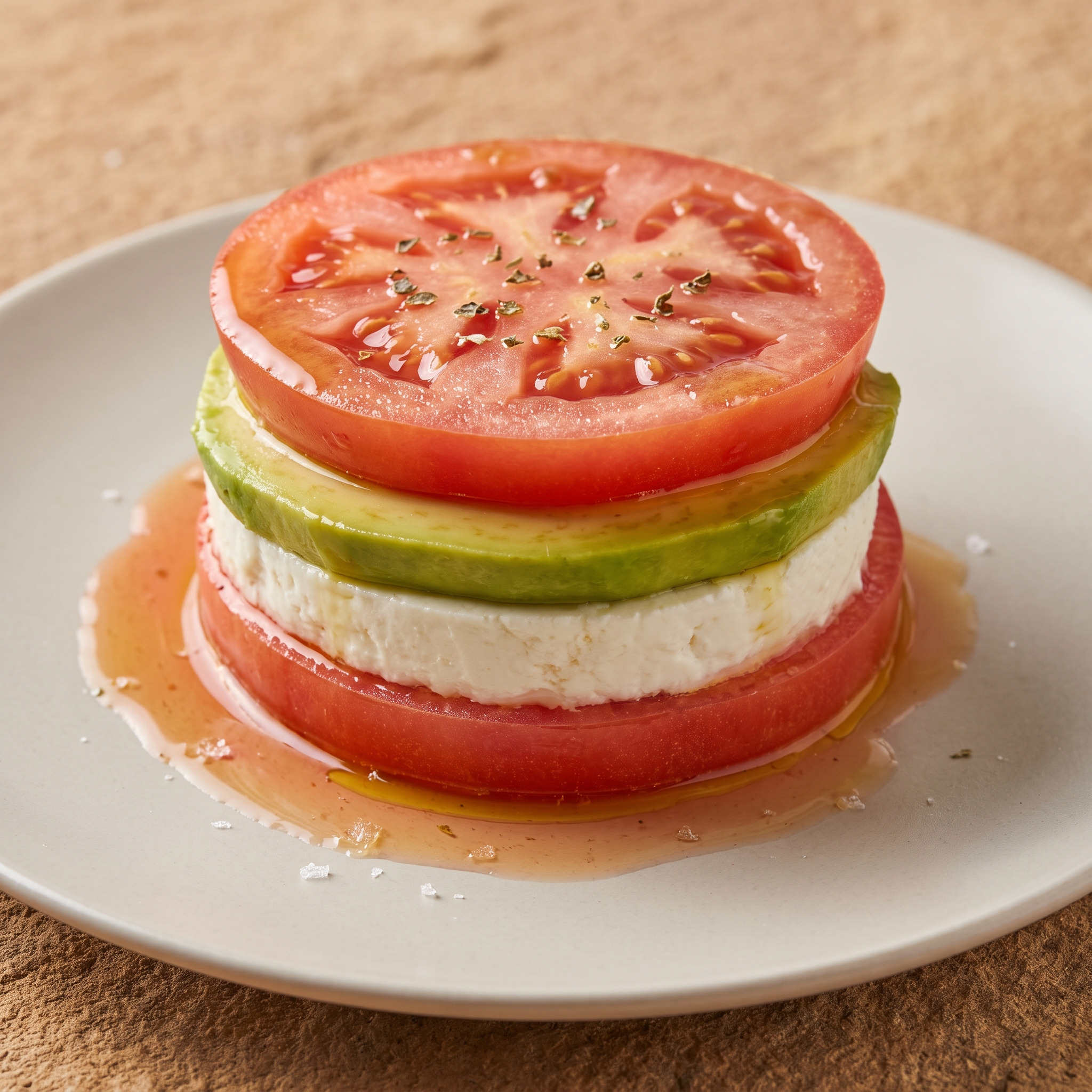 Kantabrische Ensalada de tomate mit queso fresco