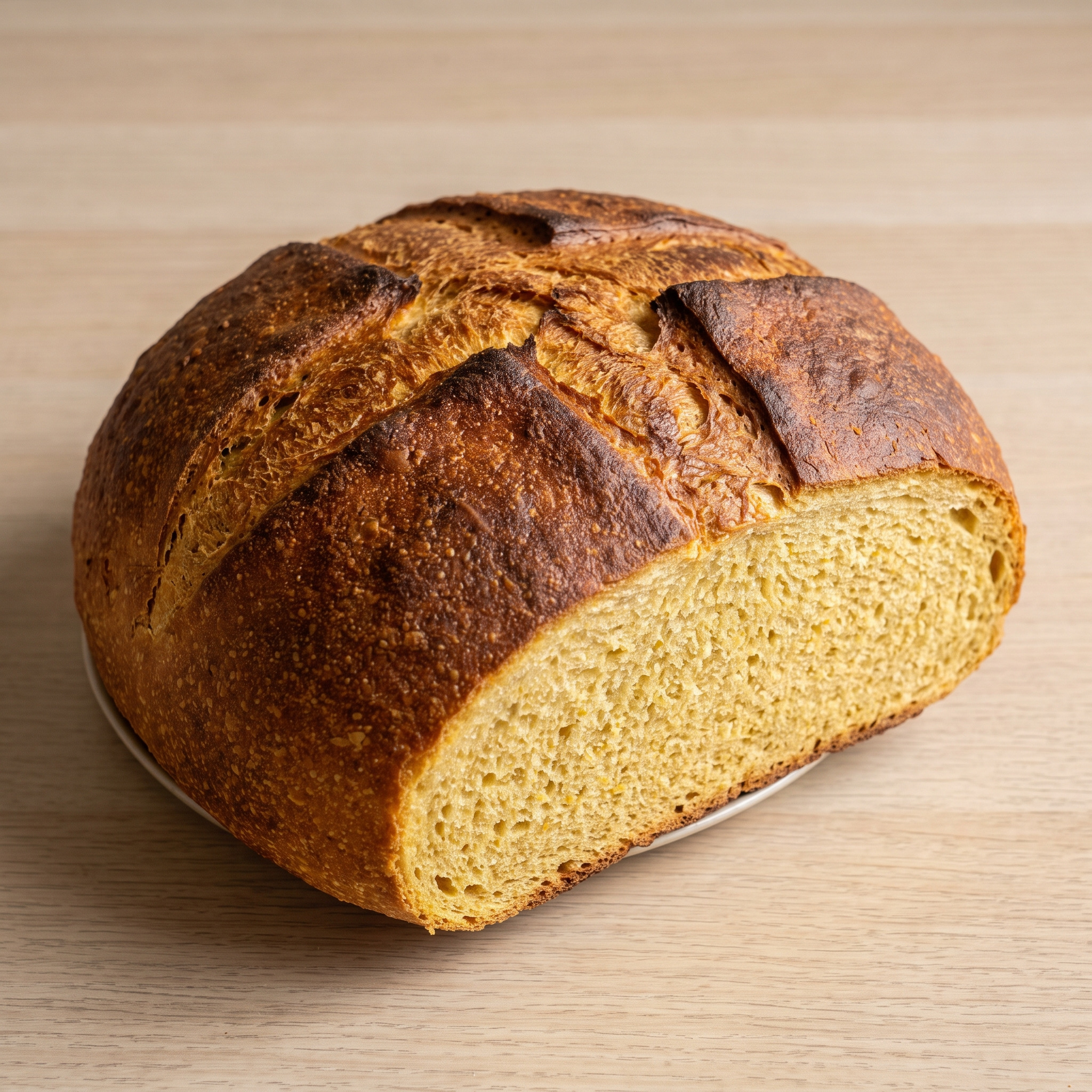 Kantabrisches Maisbrot mit rustikaler Kruste