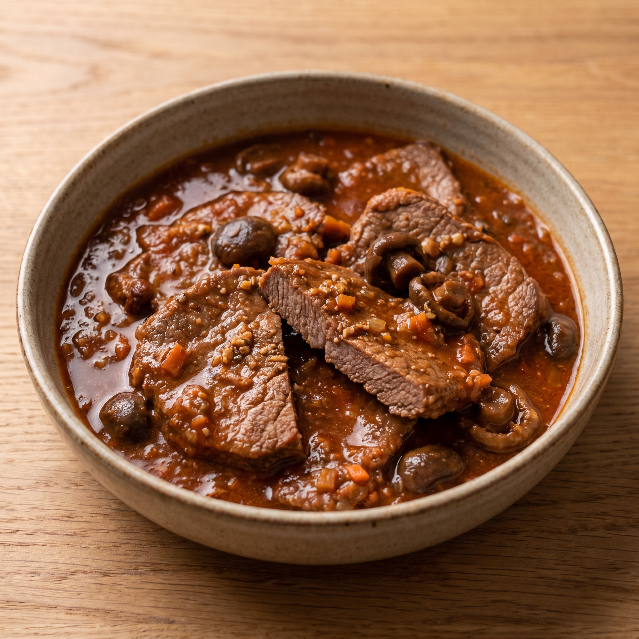 Fricandó de vedella amb bolets
