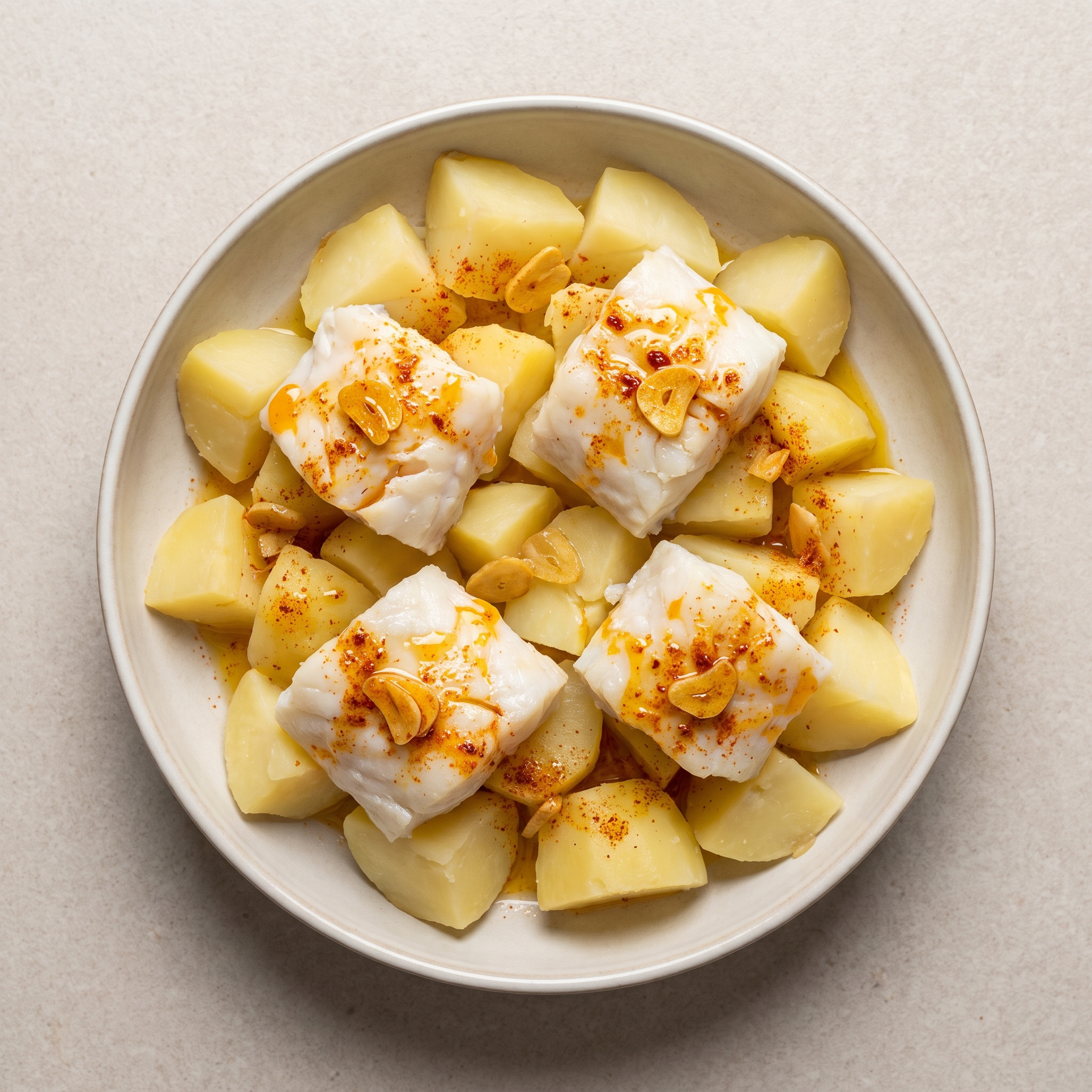 Patatas con bacalao a la gallega
