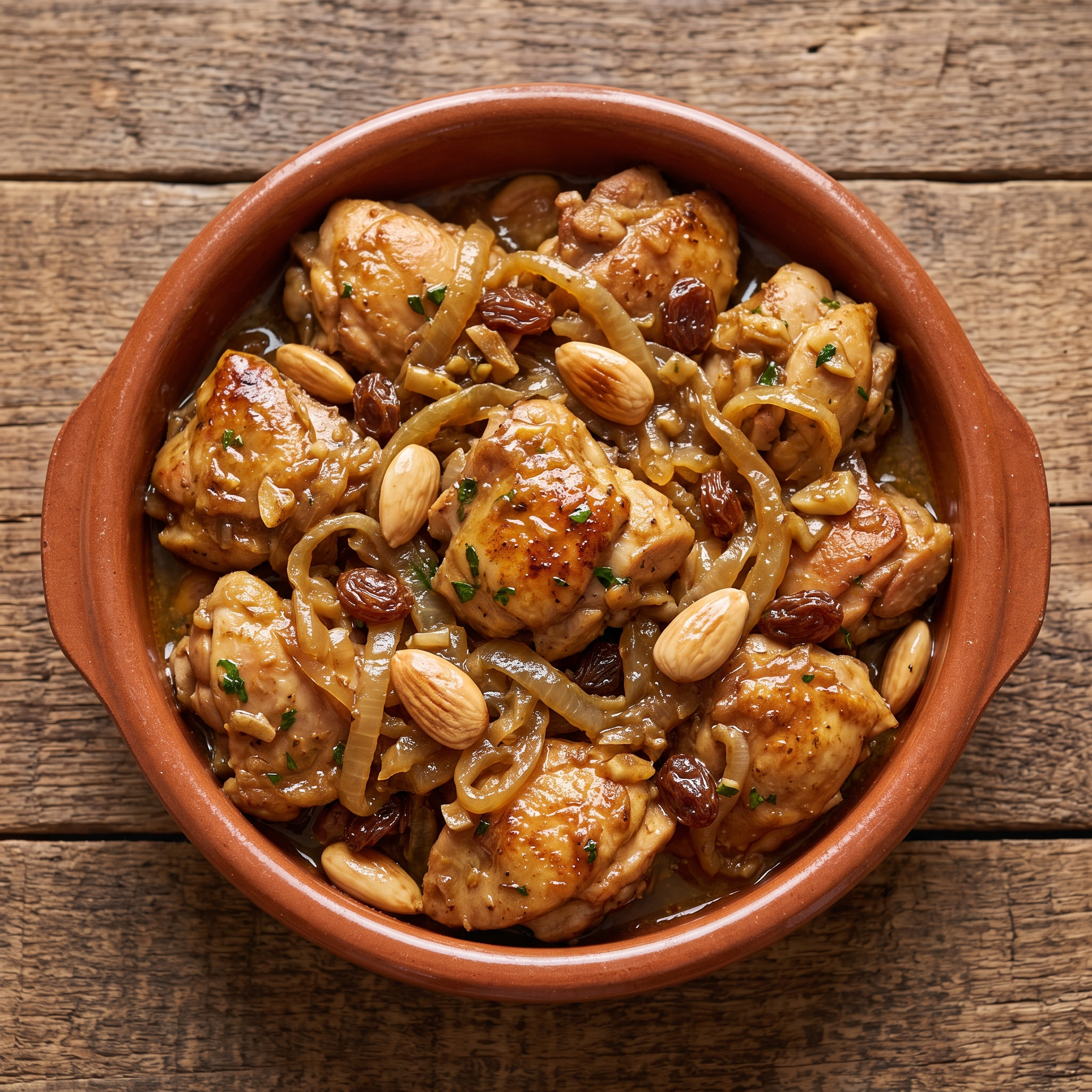 Pollo morisco – Hähnchen mit Mandeln und Rosinen