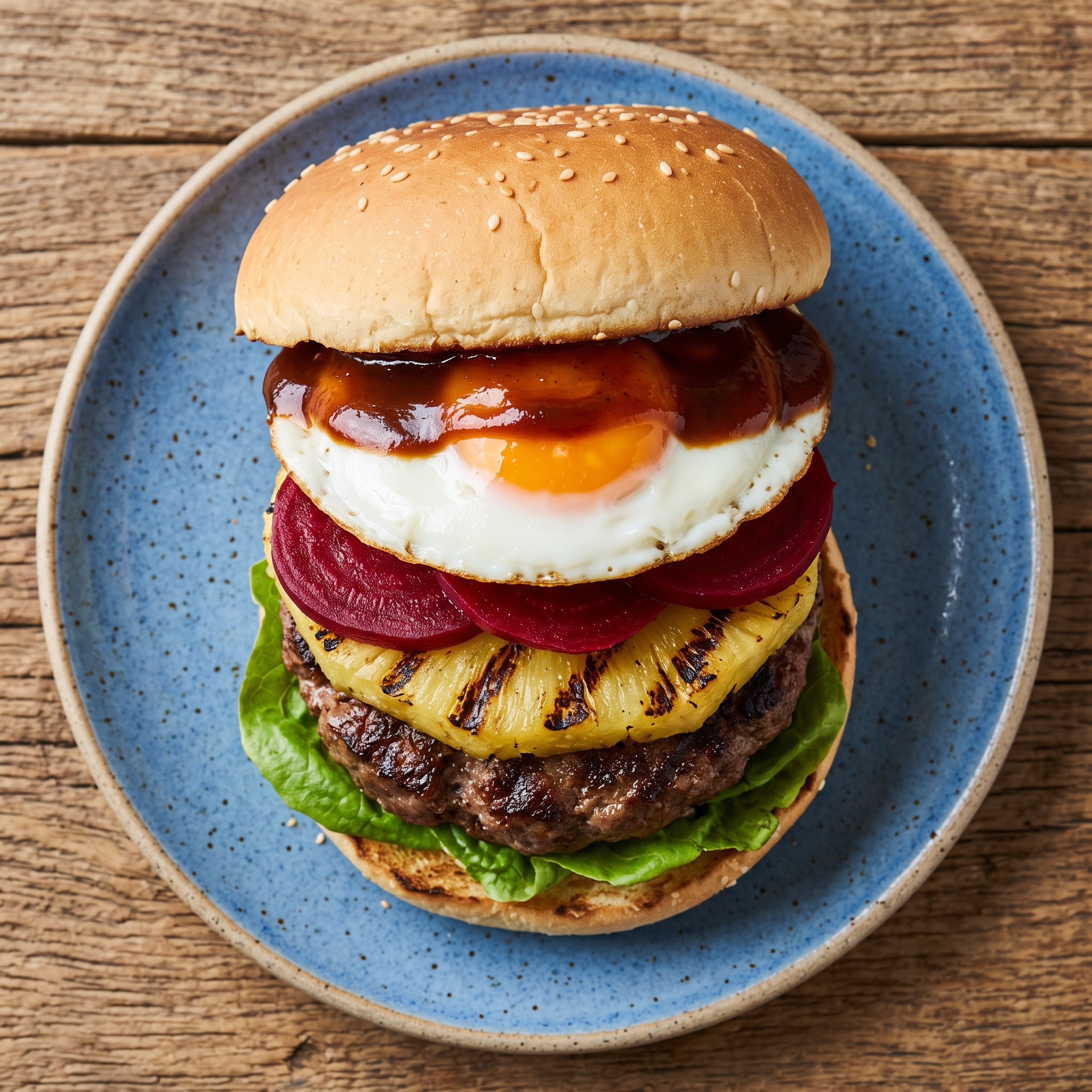 Aussie Burger mit Grill-Ananas