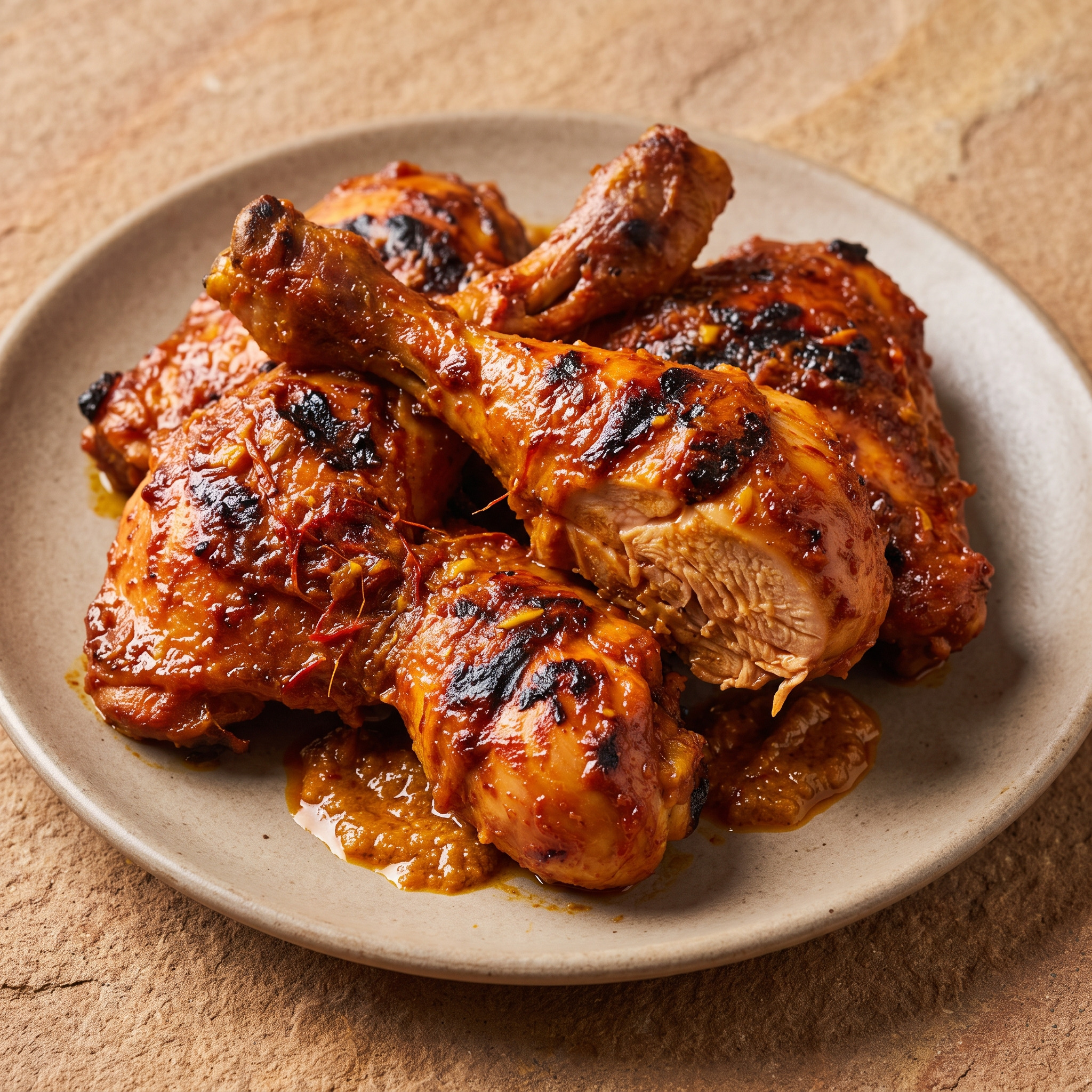 Ayam Bakar Padang vom Holzkohlegrill