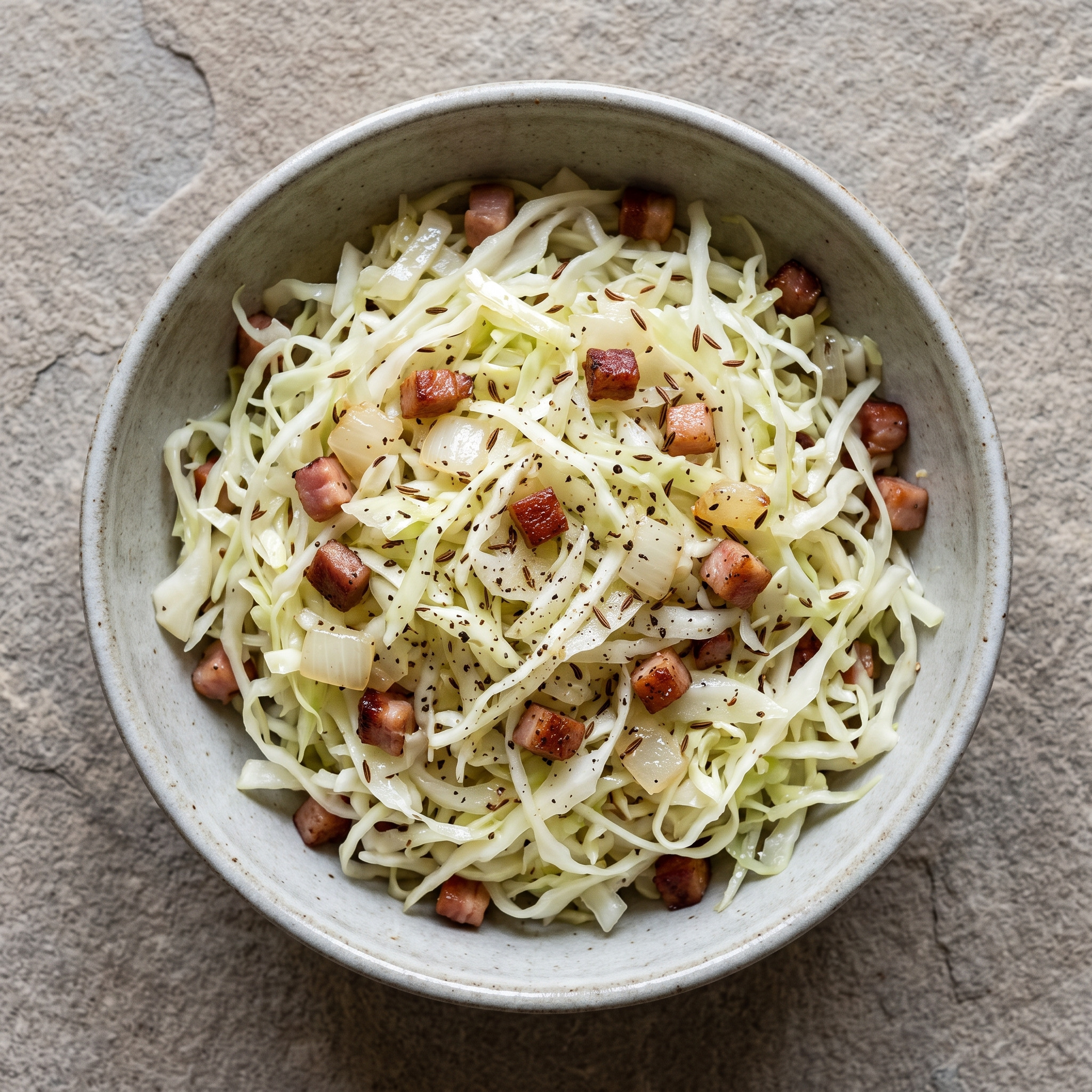 Bayerischer Krautsalat mit Speck