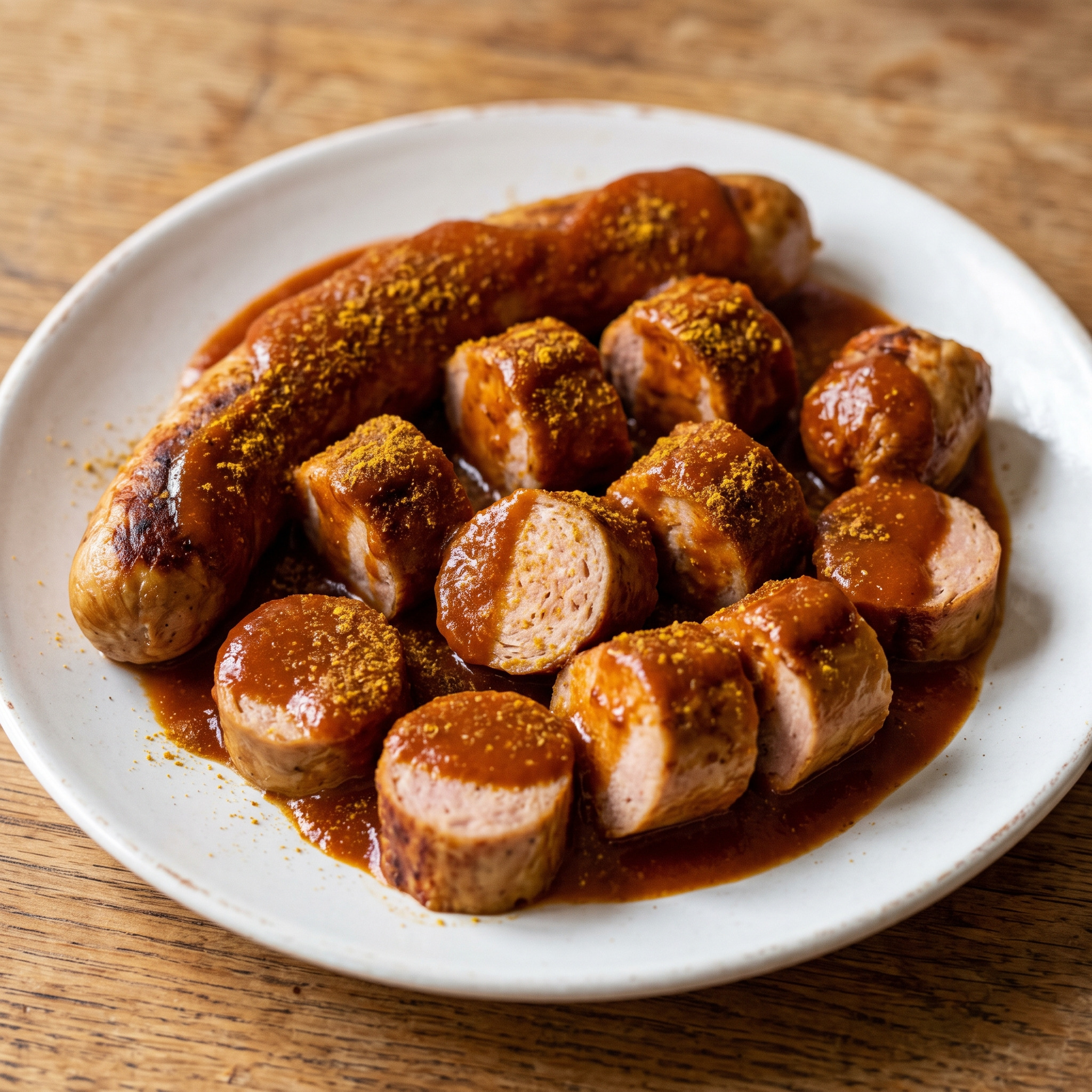 Berliner Currywurst ohne Darm vom Grill