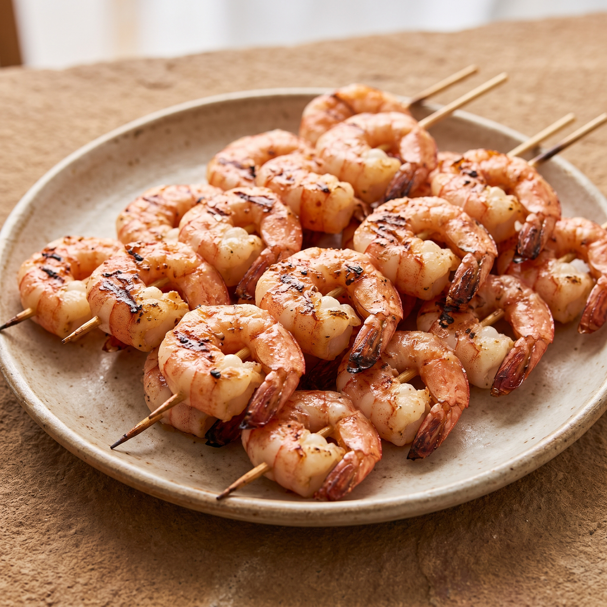 Brochetas de camarón mit Pasilla-Zitrus-Marinade