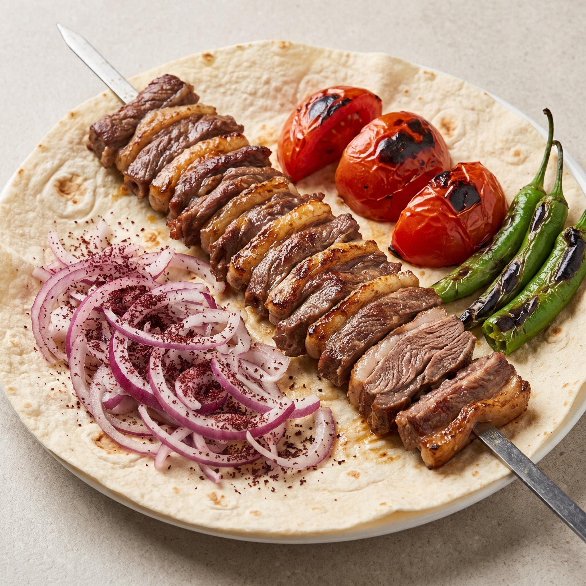 Cağ Kebabı vom horizontalen Holzfeuer-Spieß