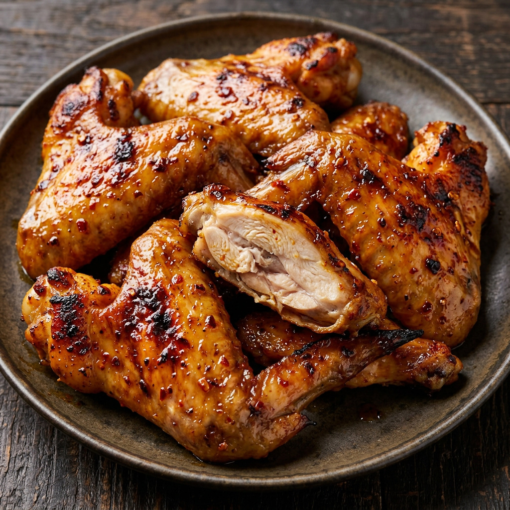 Cánh gà nướng sa tế vom Holzkohlegrill